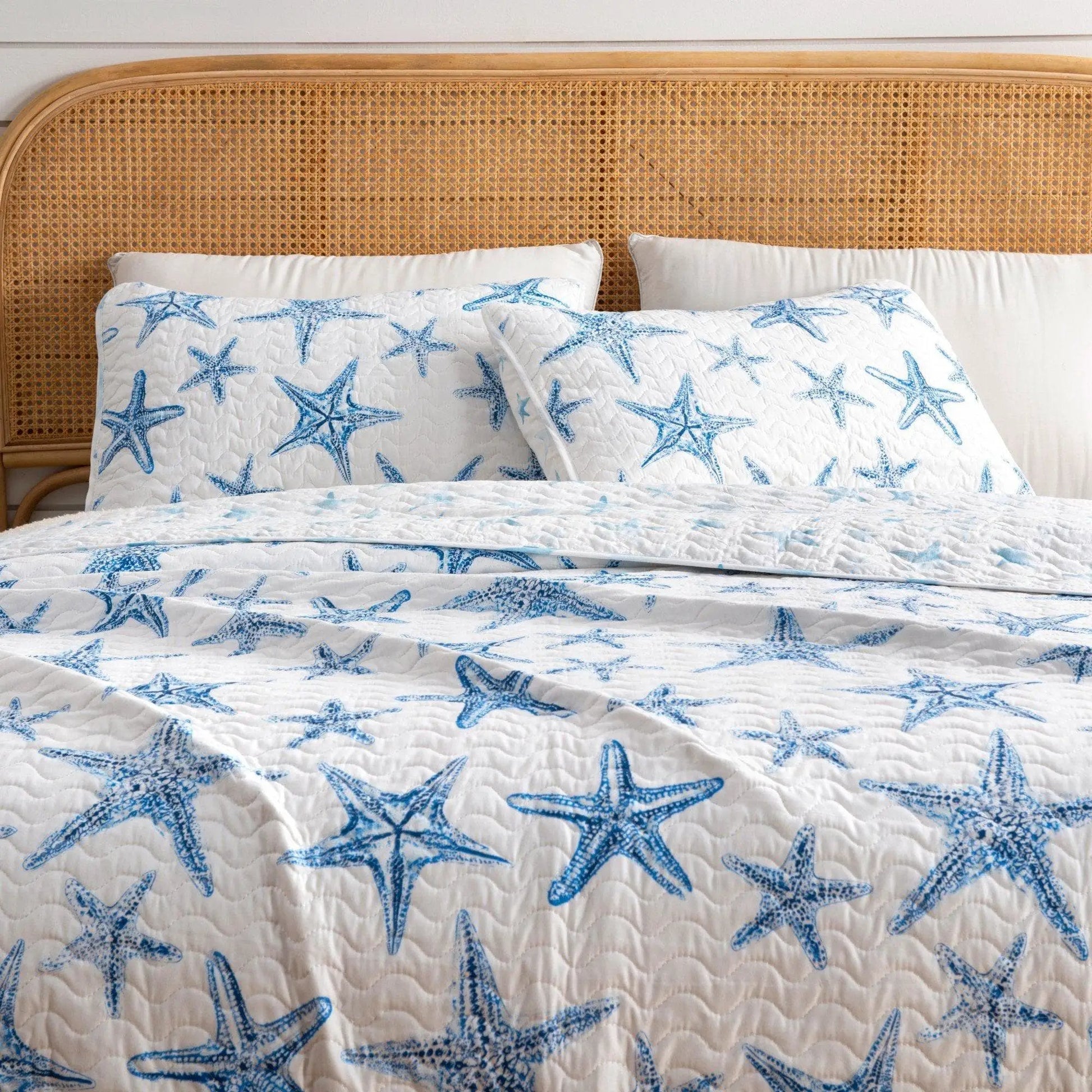 Blue Seashell Coastal Quilt Set - Trinidad Collection from PriceLows™