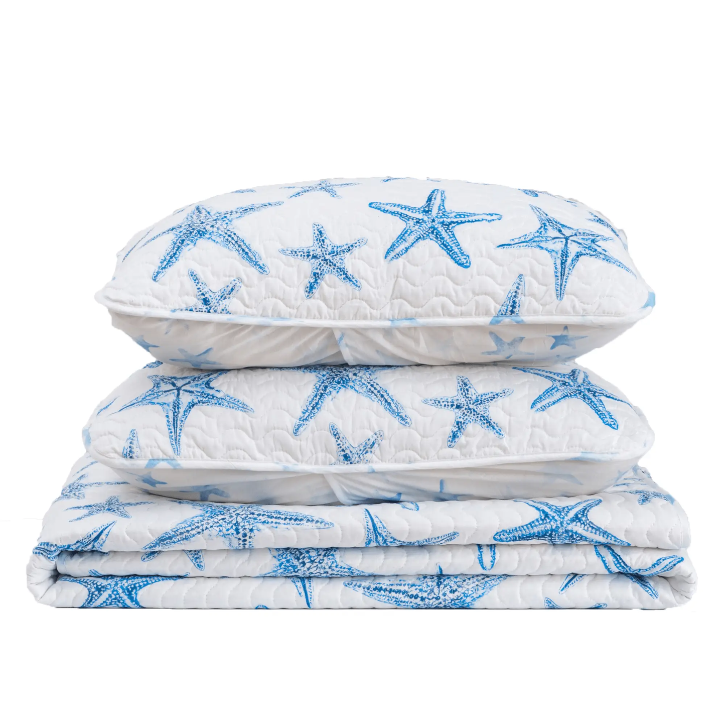 Blue Seashell Coastal Quilt Set - Trinidad Collection from PriceLows™