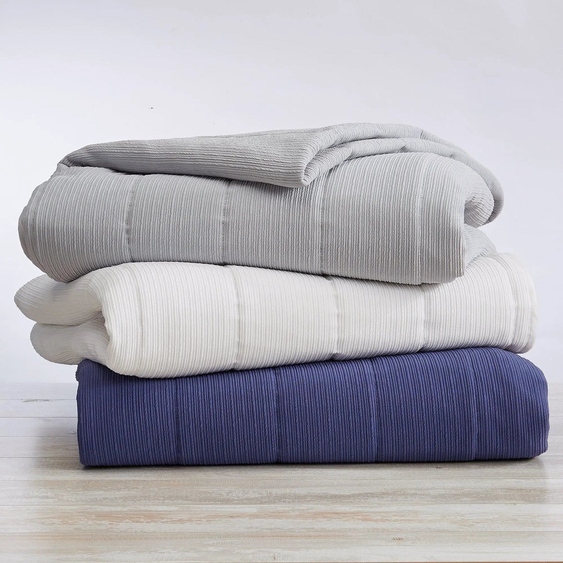 Textured Striped Quilt Set - Ellie Collection from PriceLows™