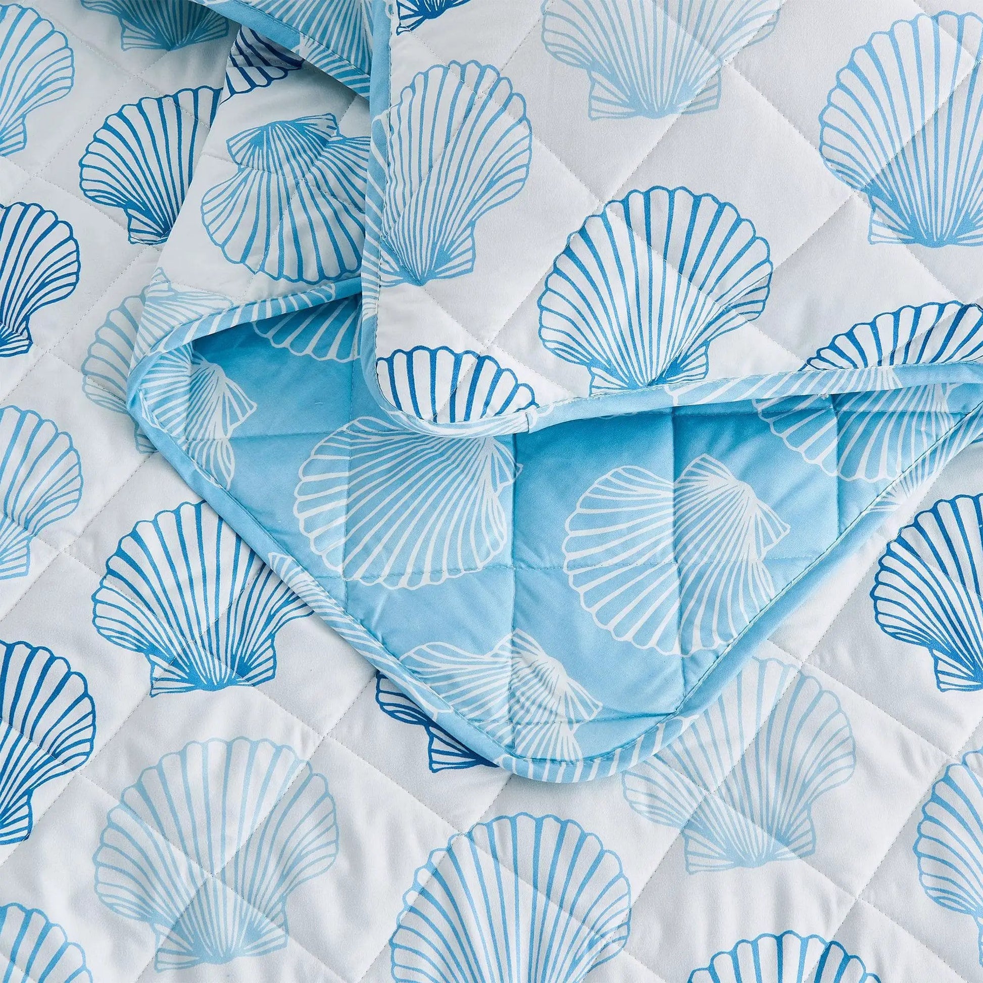 Coastal Blue Seashell Quilt Set - Cersi Collection from PriceLows™