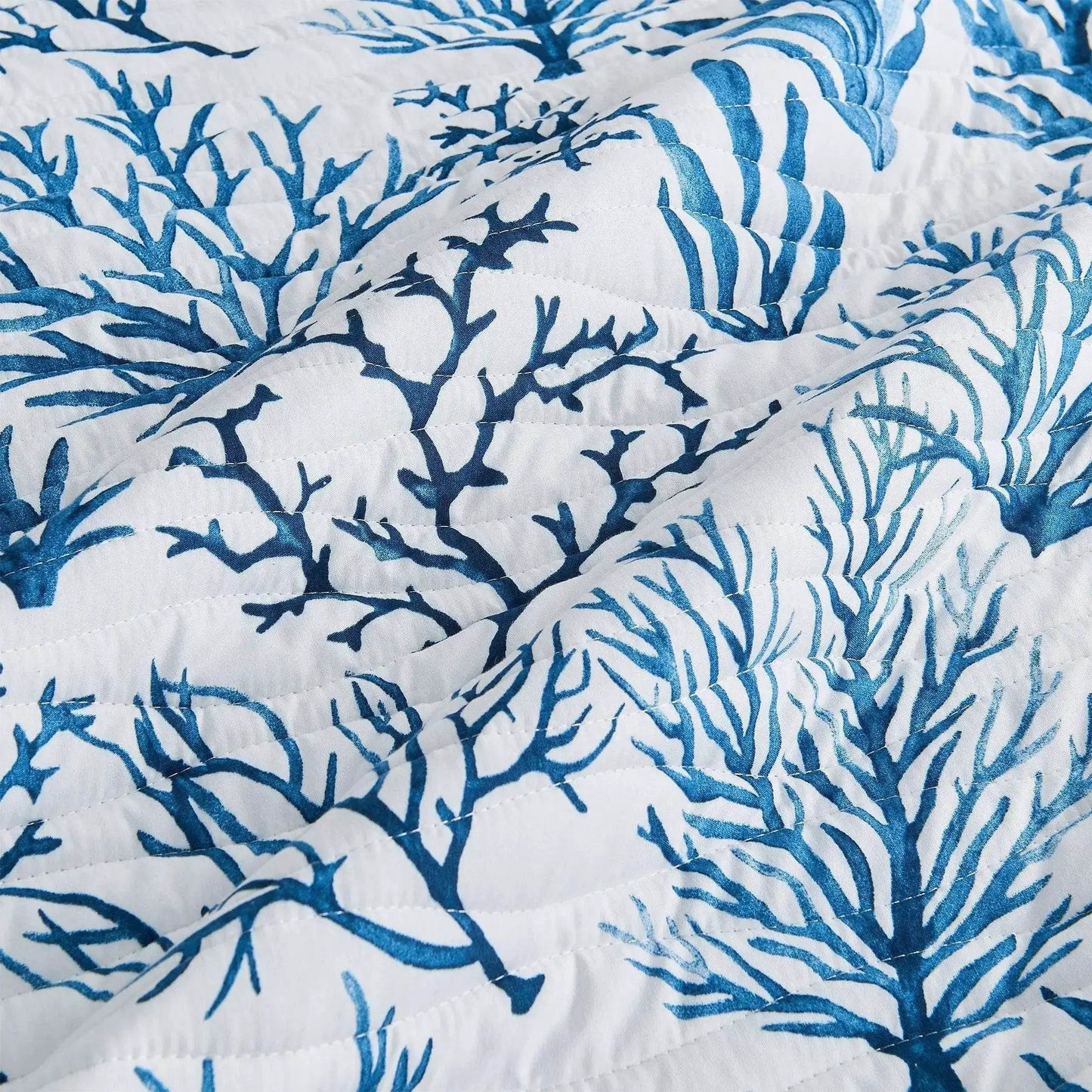 Coastal Navy Coral Quilt Set - Saelia Collection from PriceLows™
