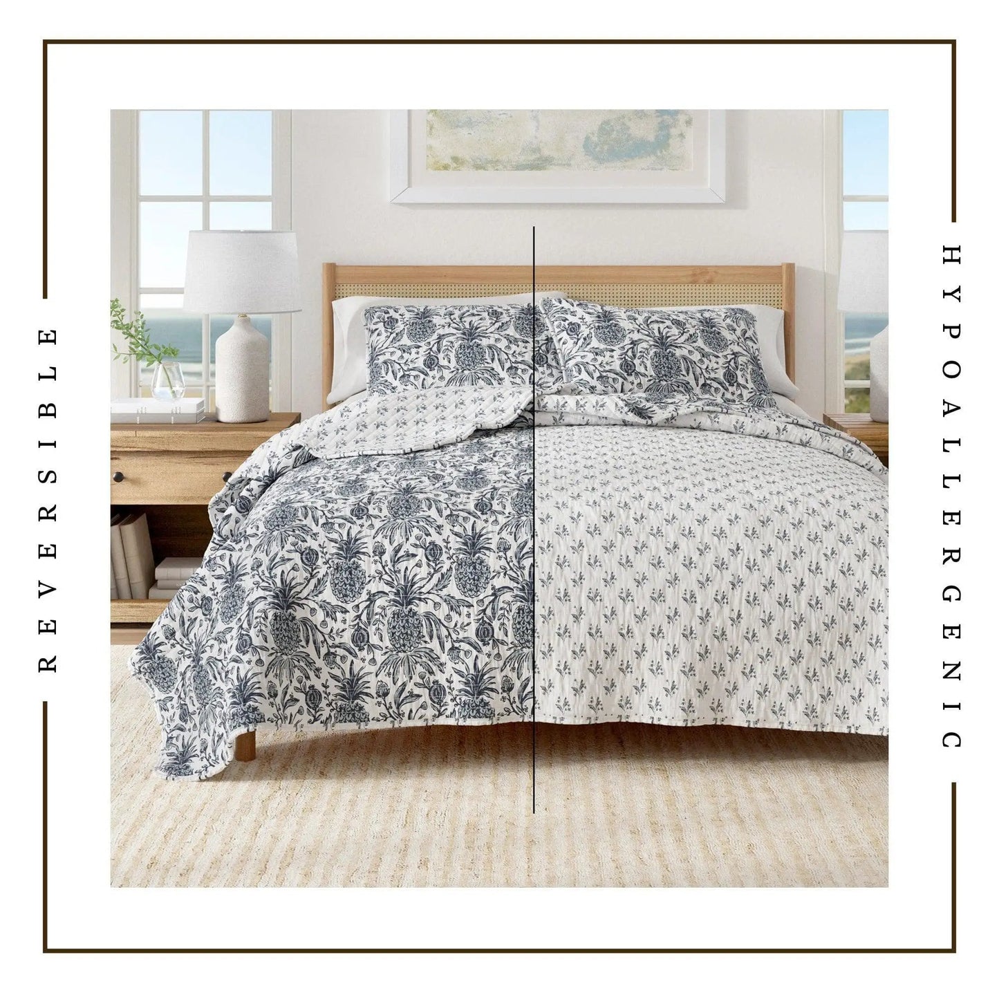 Coastal Printed Cotton Quilt Set - Bernice Collection from PriceLows™