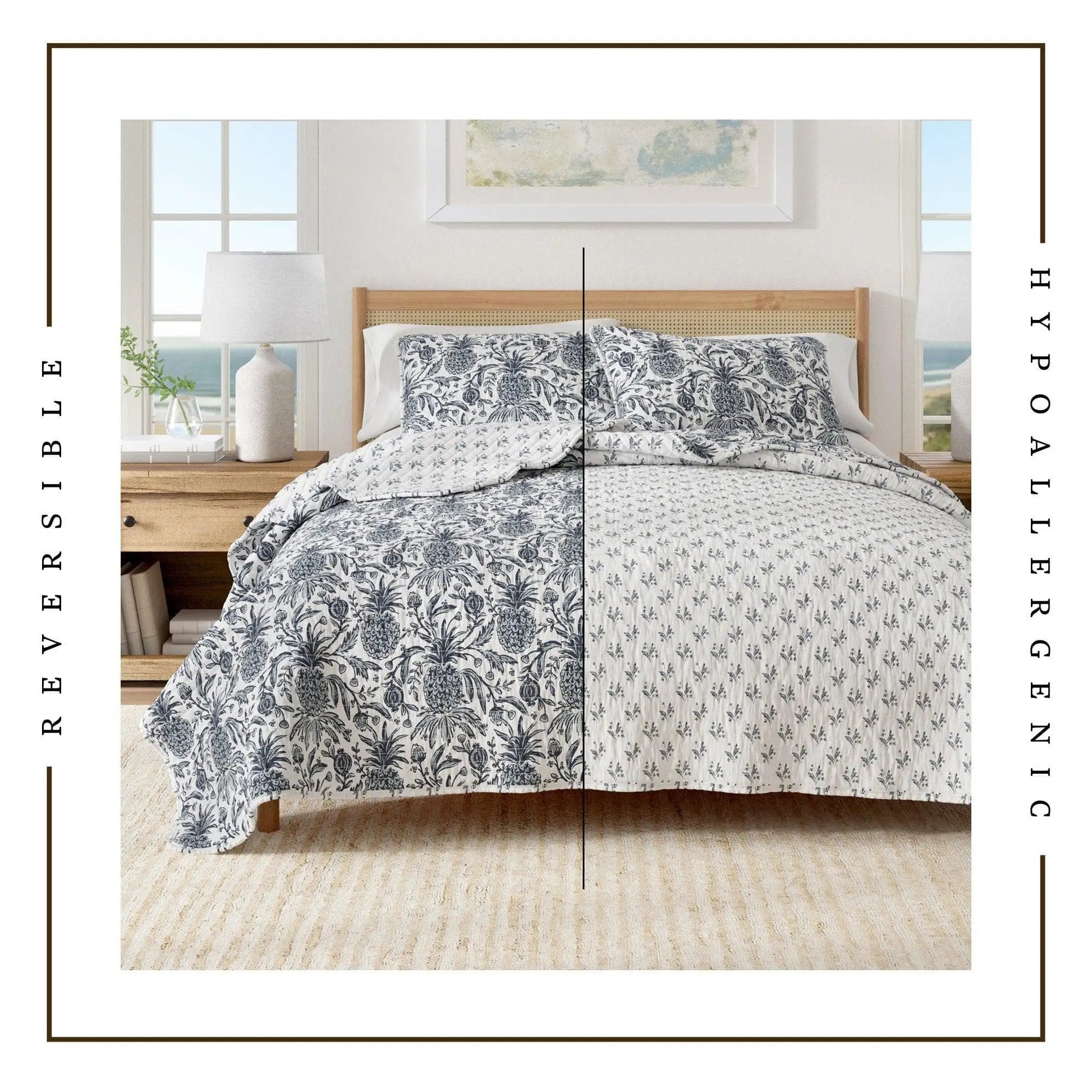 Coastal Printed Cotton Quilt Set - Bernice Collection from PriceLows™