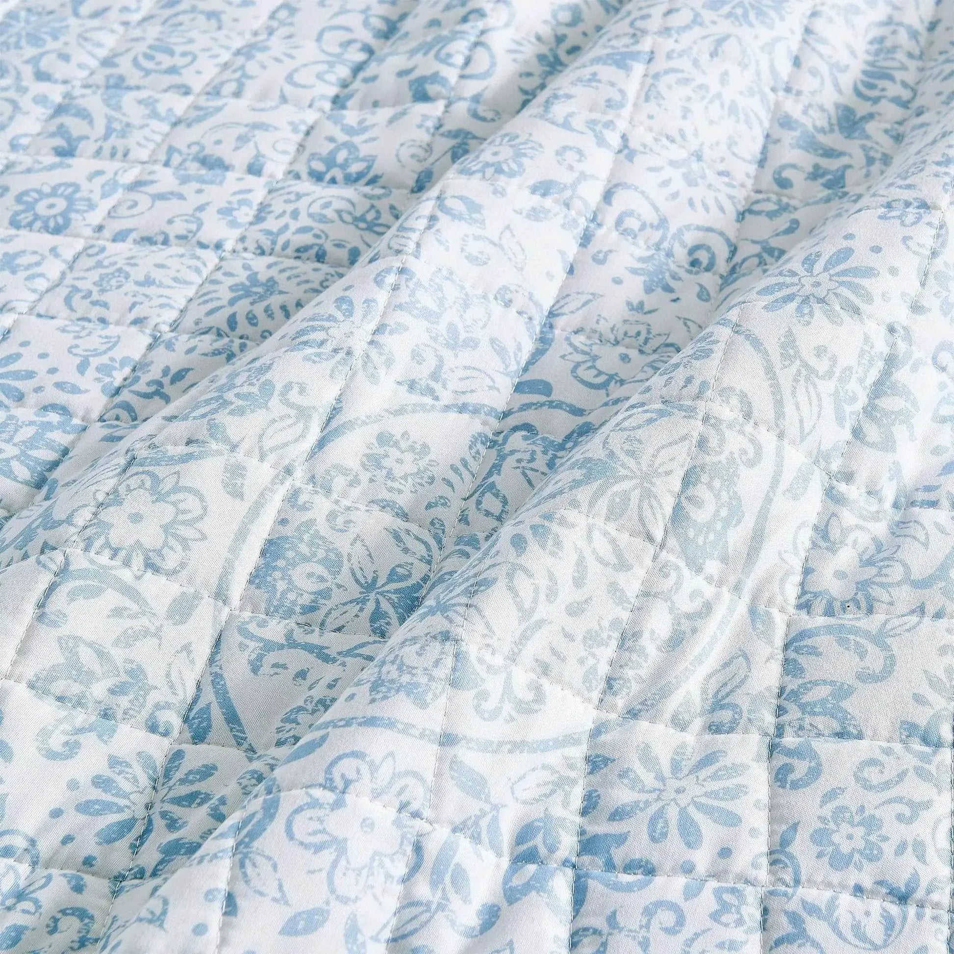Floral Medallion Printed Microfiber Quilt Set - Kaleigh Collection from PriceLows™