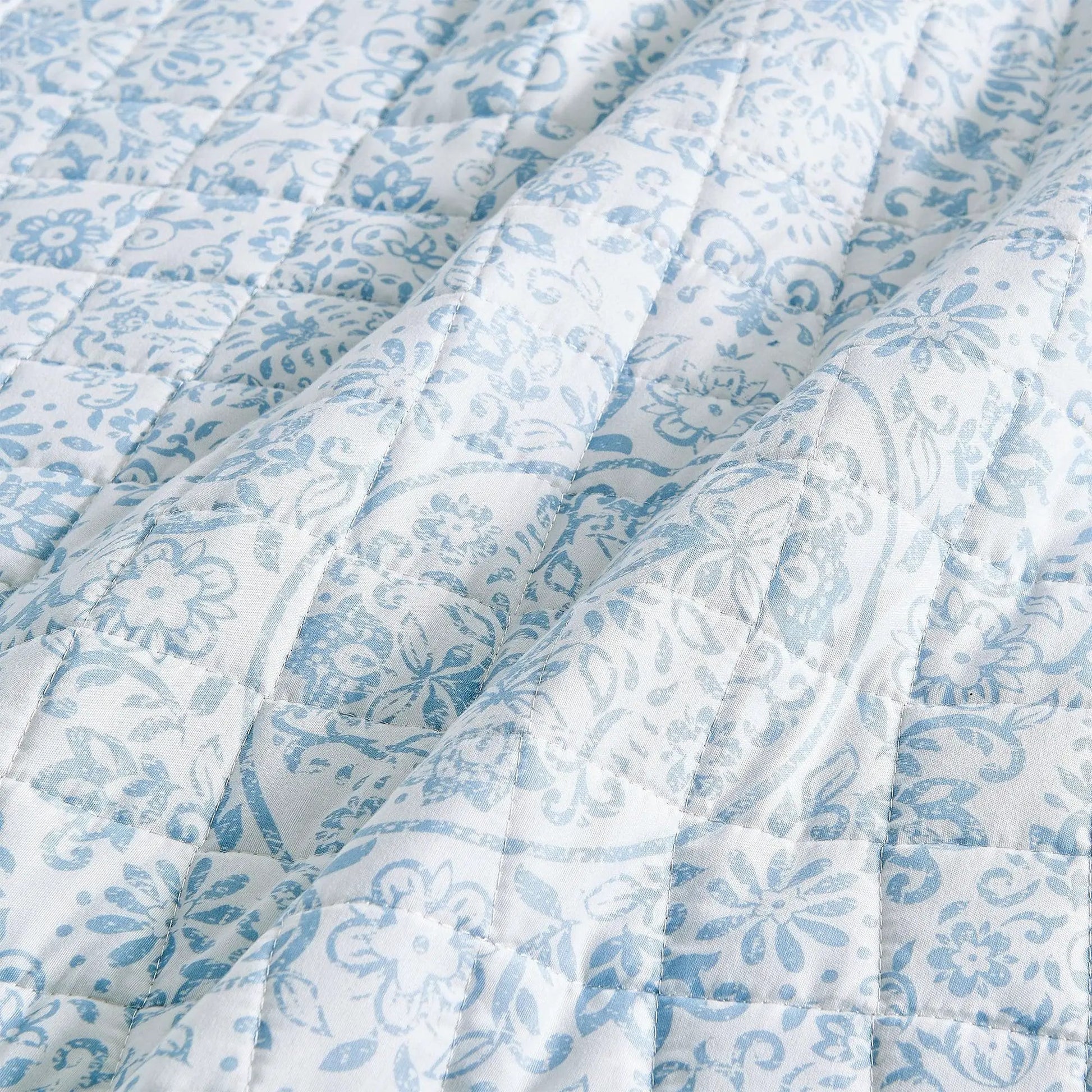 Floral Medallion Printed Microfiber Quilt Set - Kaleigh Collection from PriceLows™