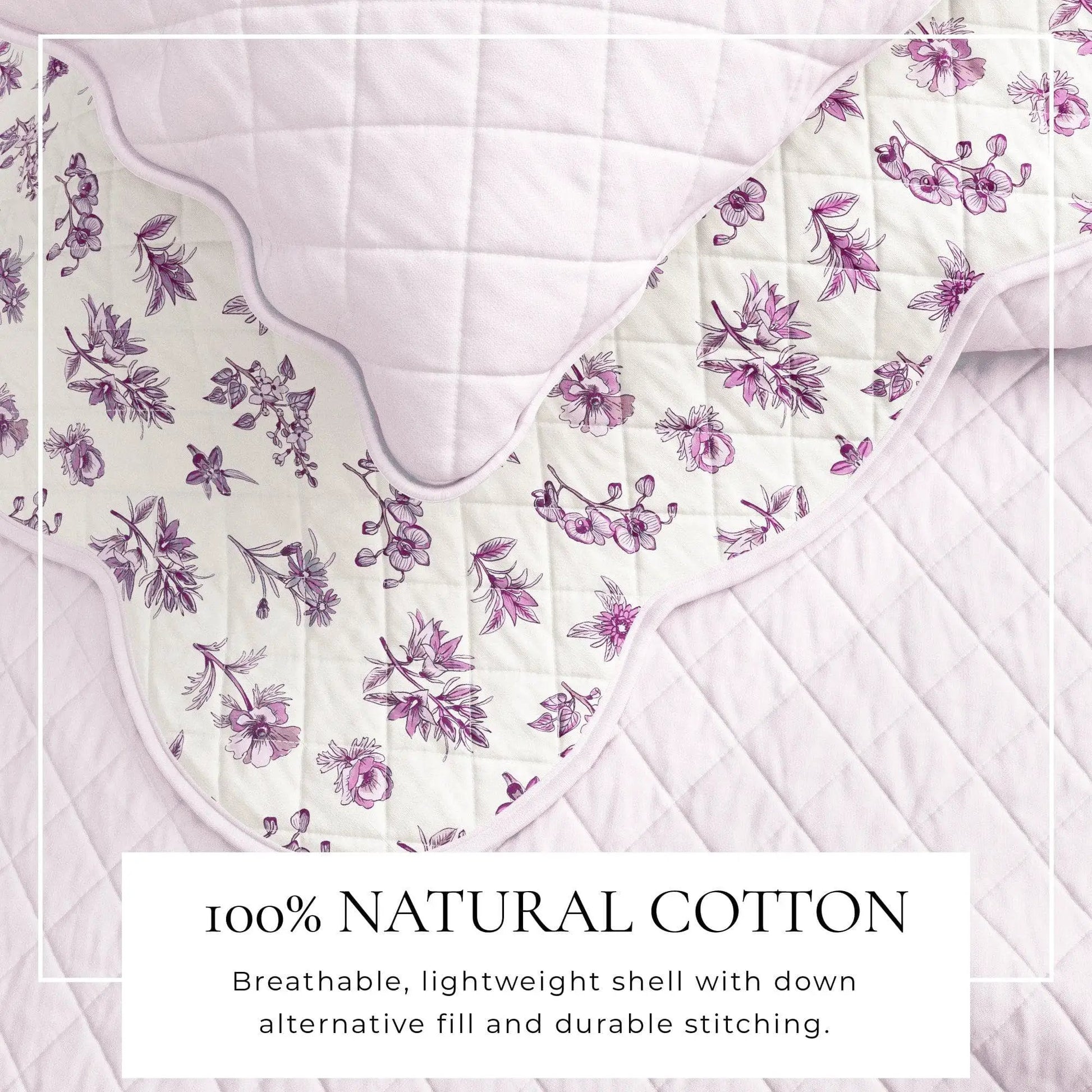 Floral Print & Scallopeded Edge Cotton Quilt Set - Sandie Collection from PriceLows™