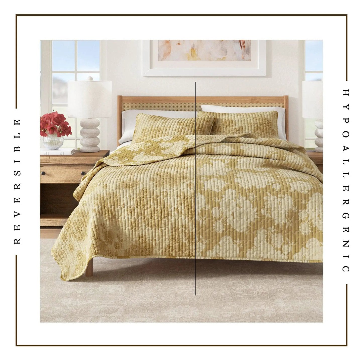 Floral Printed Cotton Quilt Set - Corin Collection from PriceLows™