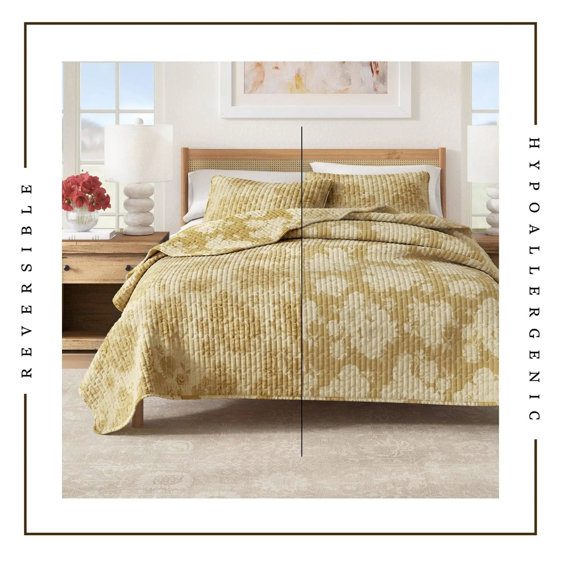 Floral Printed Cotton Quilt Set - Corin Collection from PriceLows™