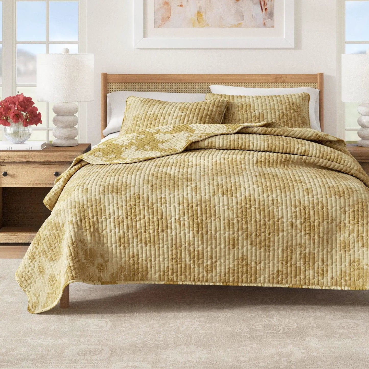 Floral Printed Cotton Quilt Set - Corin Collection from PriceLows™