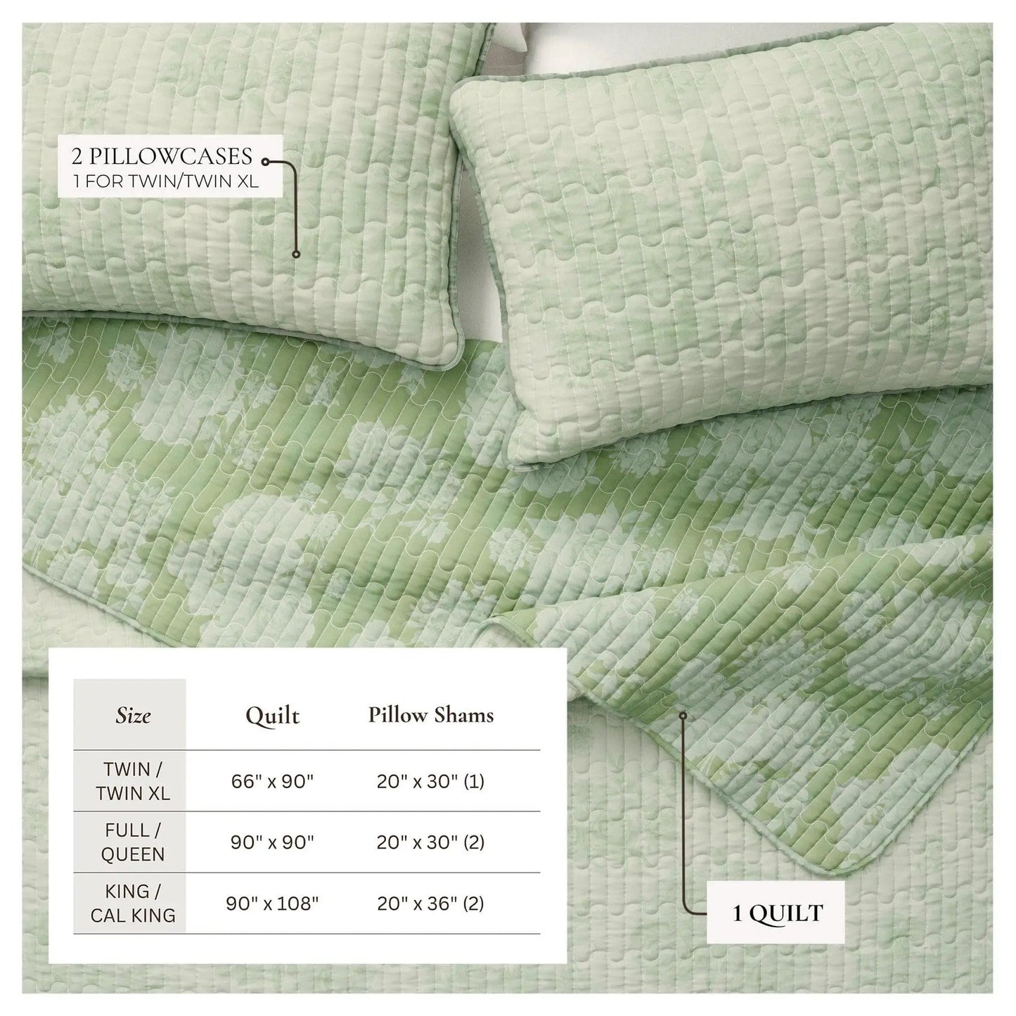 Floral Printed Cotton Quilt Set - Corin Collection from PriceLows™