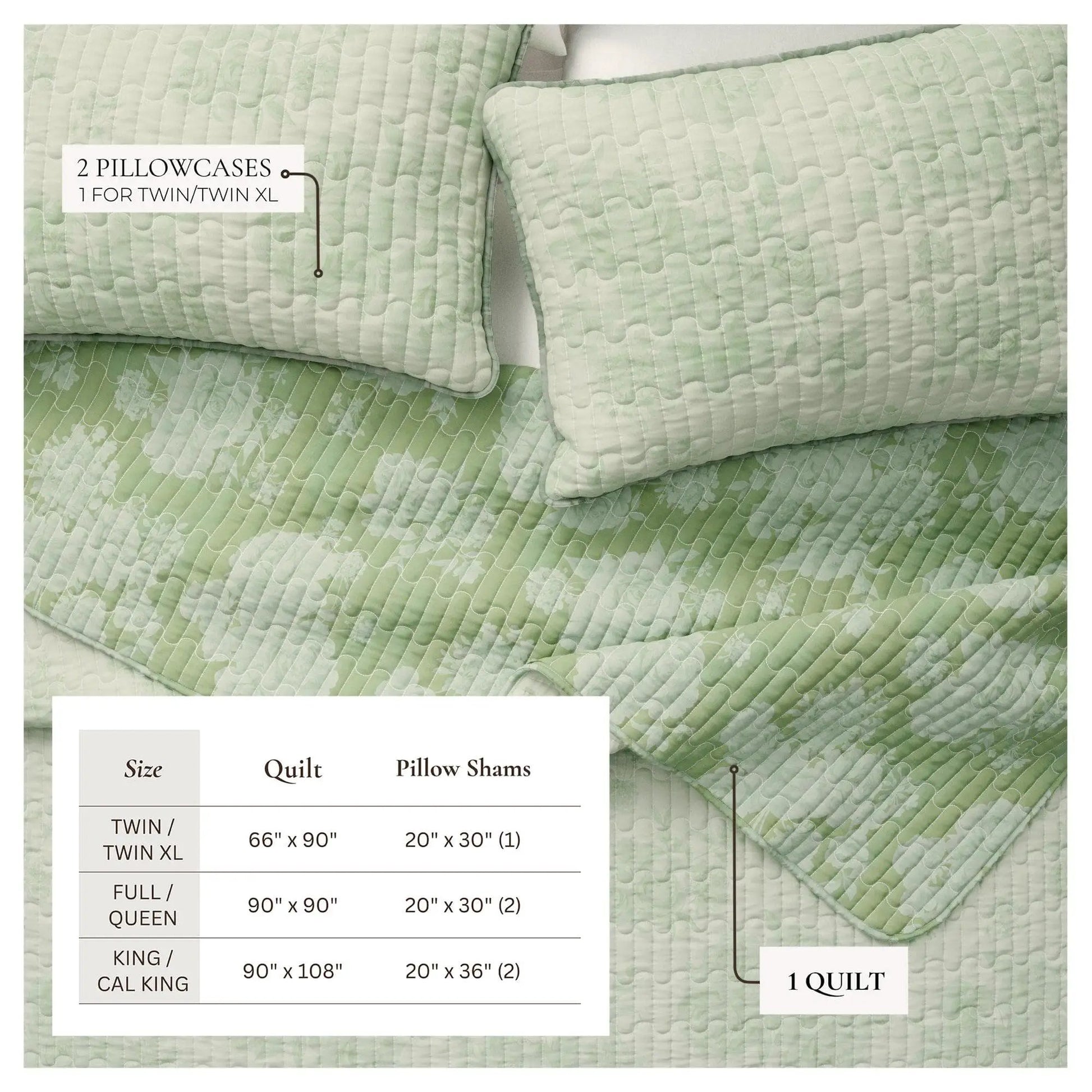 Floral Printed Cotton Quilt Set - Corin Collection from PriceLows™
