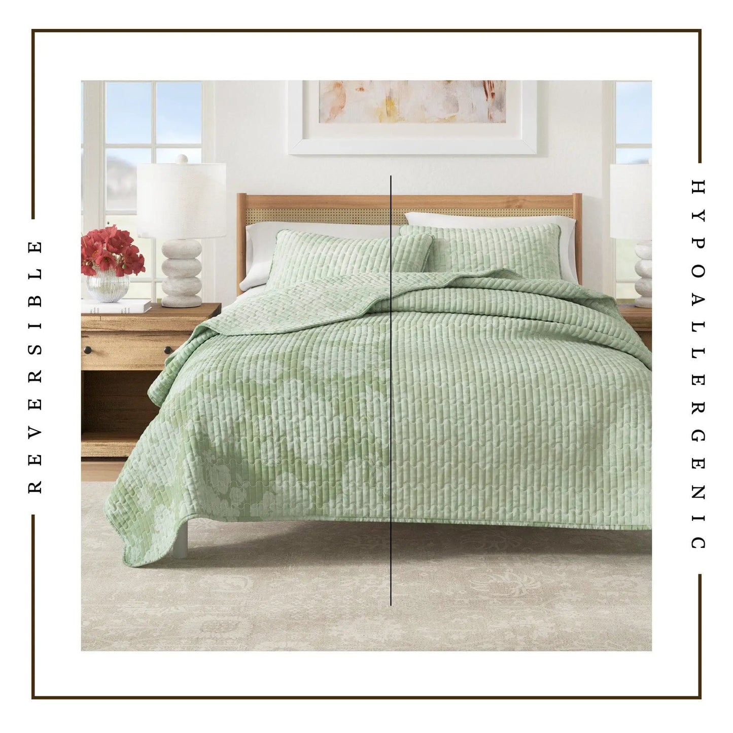 Floral Printed Cotton Quilt Set - Corin Collection from PriceLows™