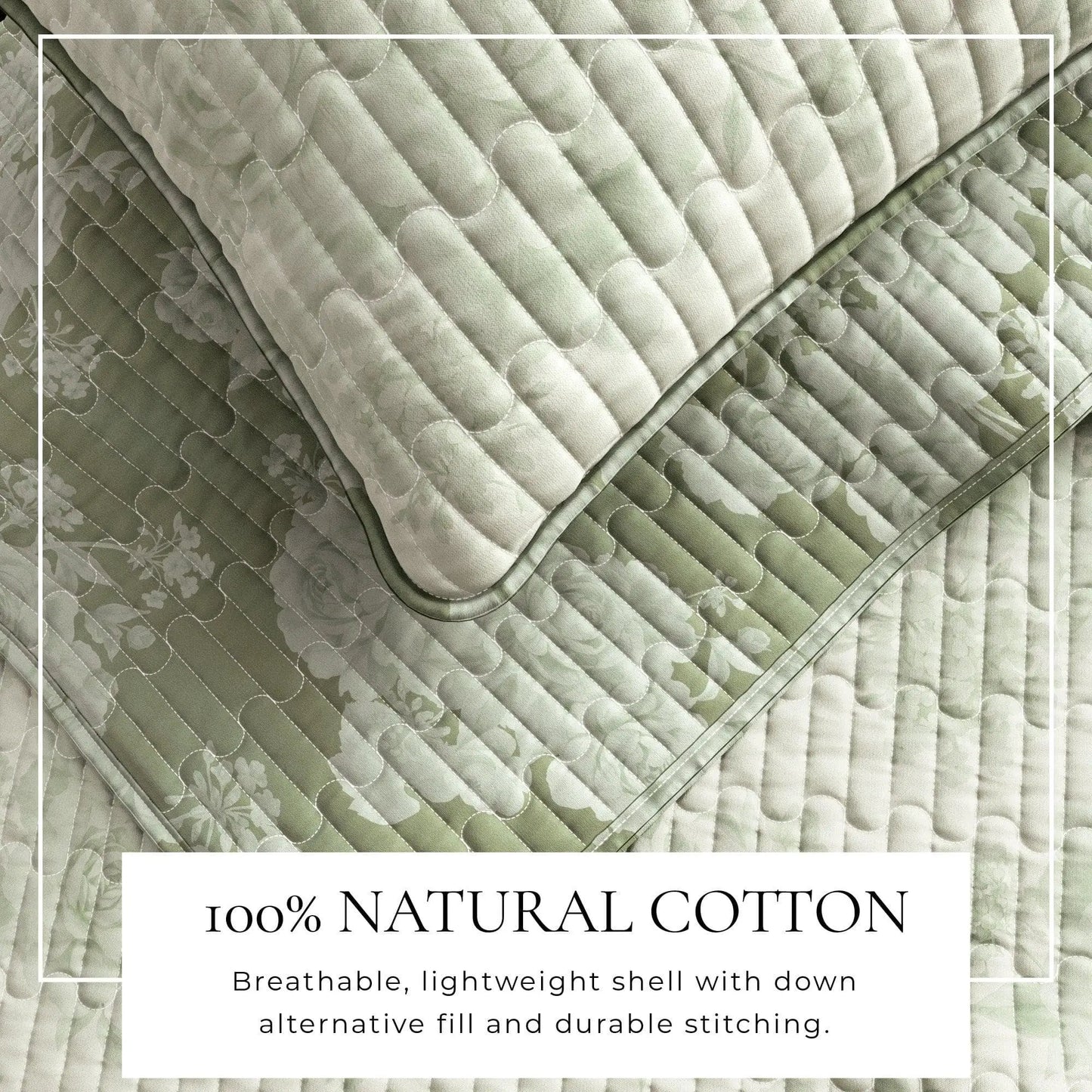 Floral Printed Cotton Quilt Set - Corin Collection from PriceLows™