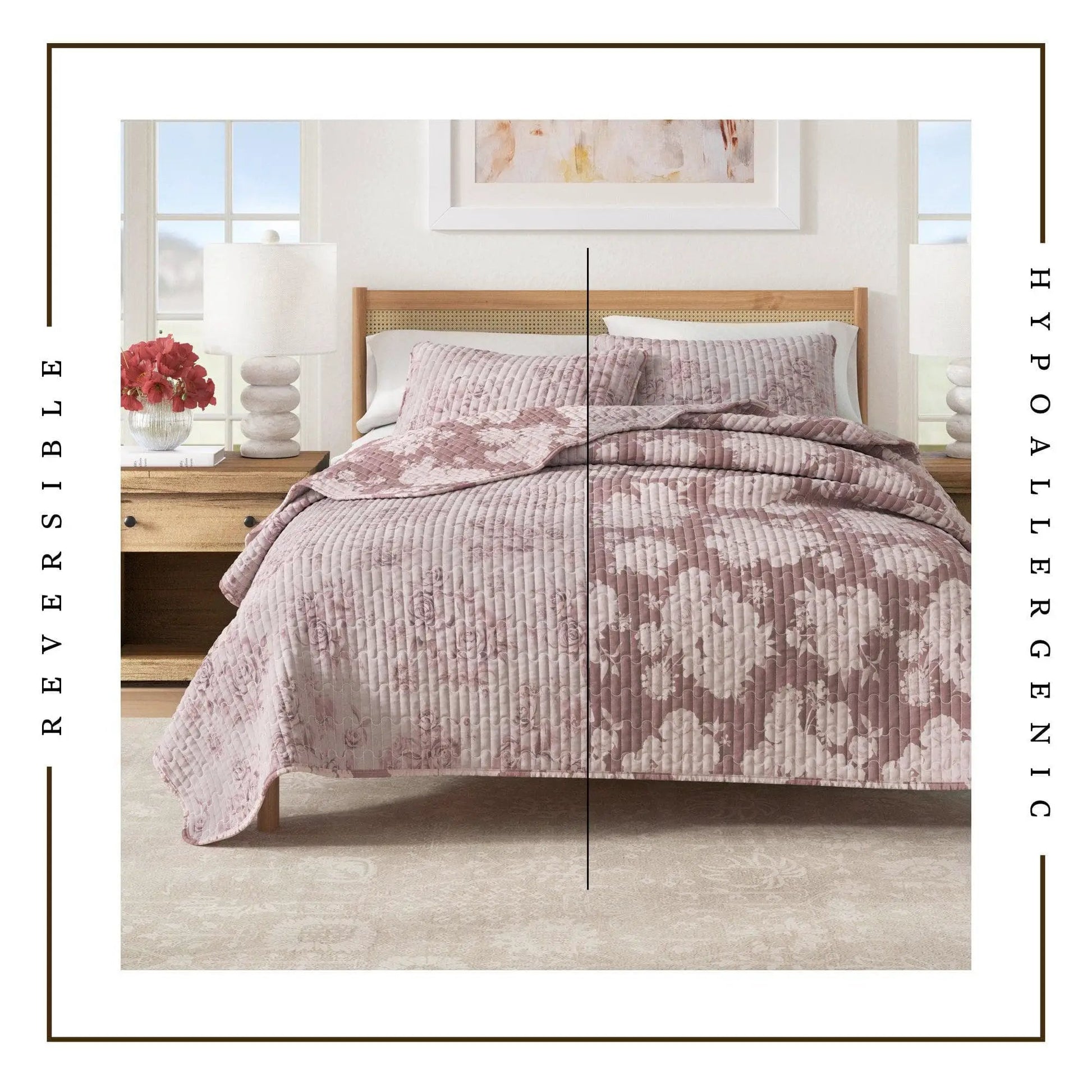 Floral Printed Cotton Quilt Set - Corin Collection from PriceLows™