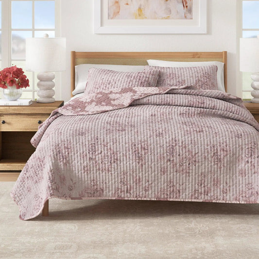 Floral Printed Cotton Quilt Set - Corin Collection from PriceLows™