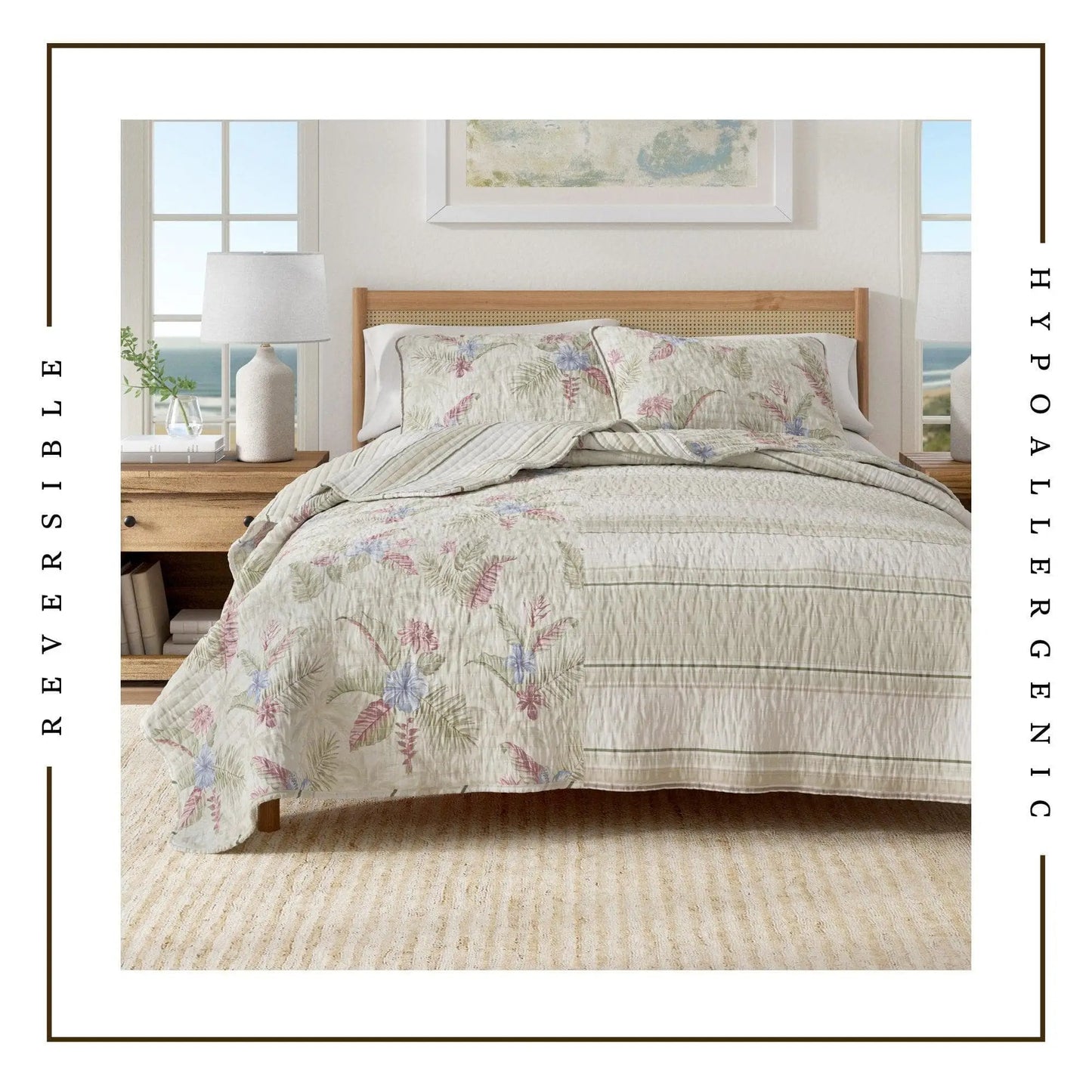 Floral Printed Cotton Quilt Set - Mendocino Collection from PriceLows™