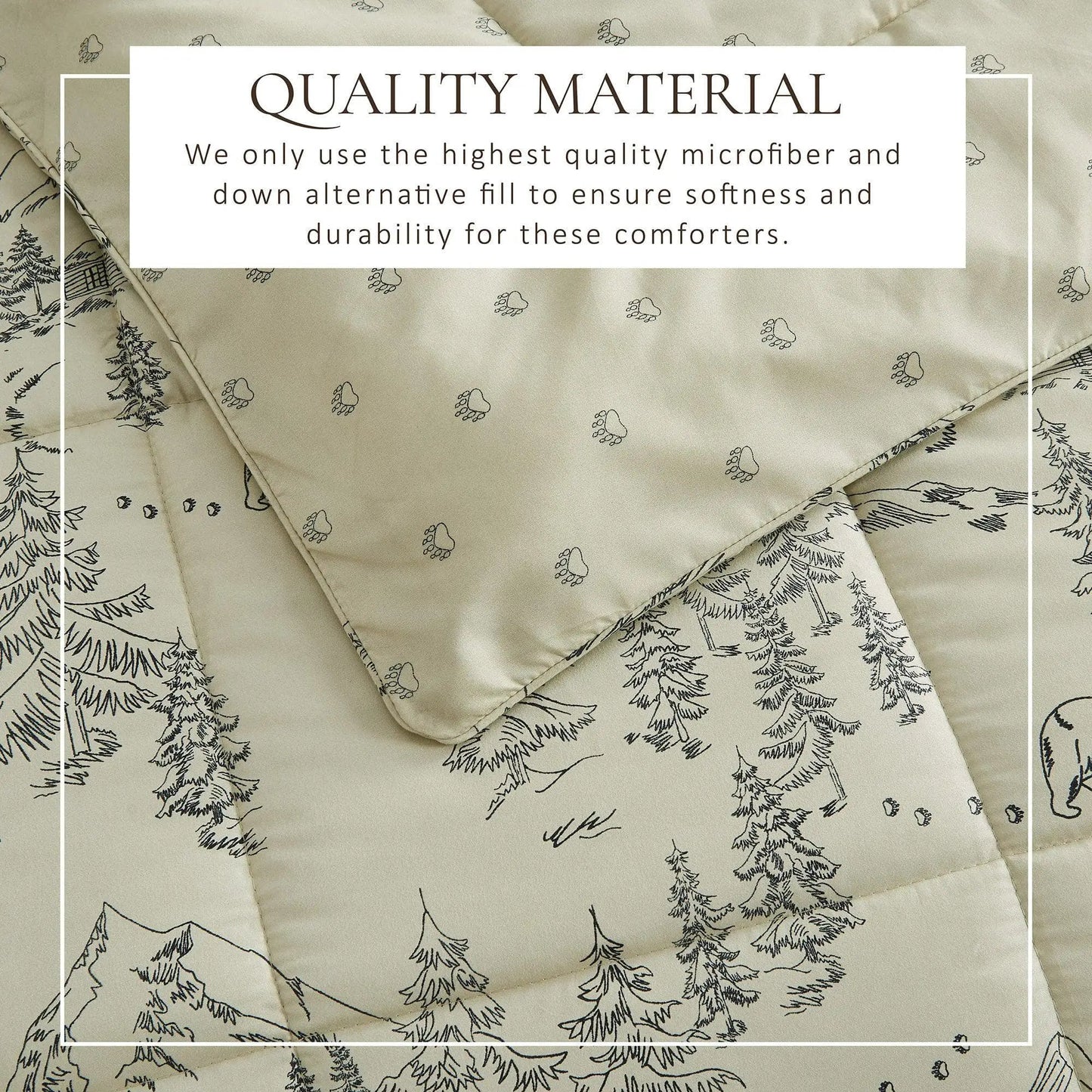 Reversible Christmas Comforter and Sham Set - Holiday / Lodge Odette Collection from PriceLows™