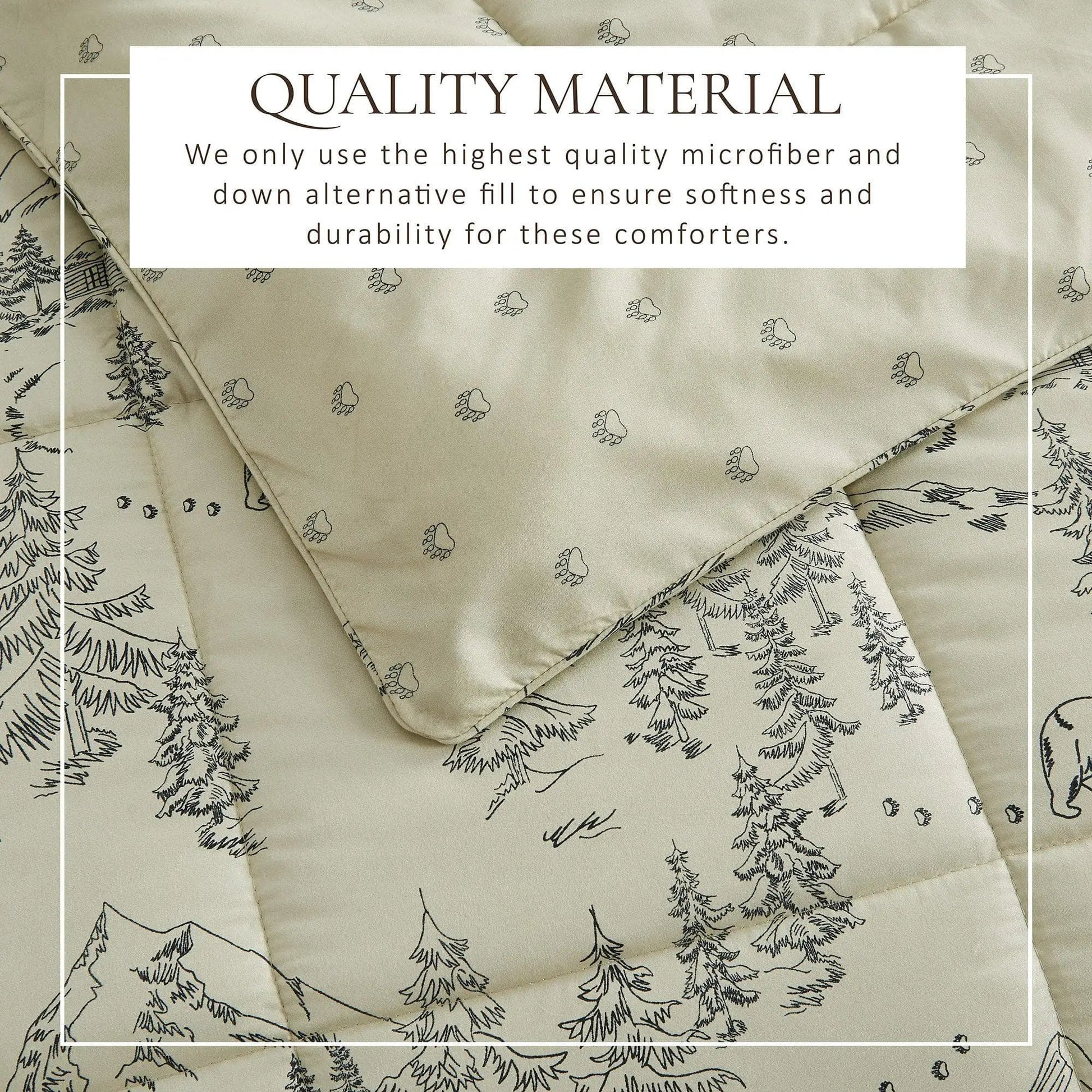 Reversible Christmas Comforter and Sham Set - Holiday / Lodge Odette Collection from PriceLows™
