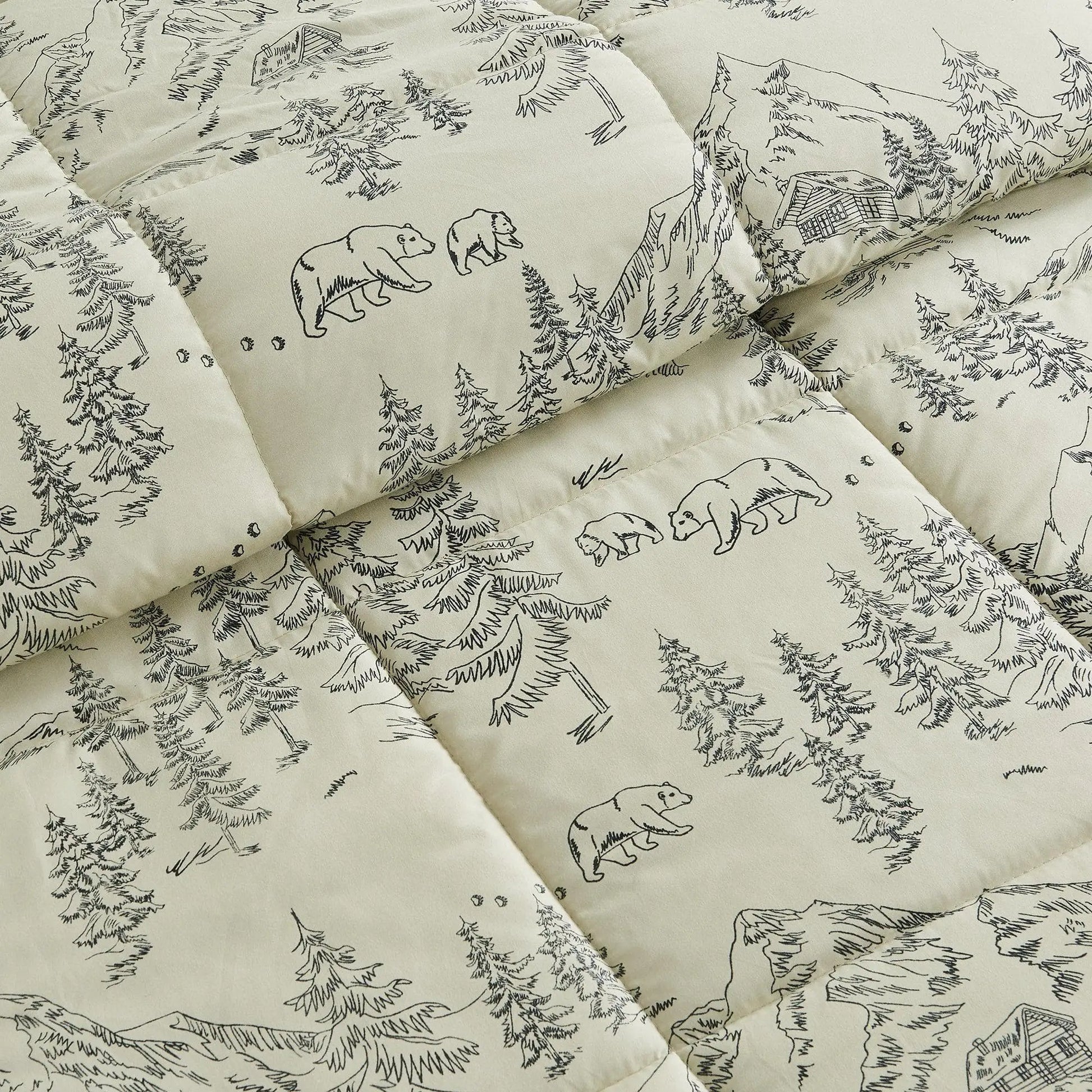 Reversible Christmas Comforter and Sham Set - Holiday / Lodge Odette Collection from PriceLows™