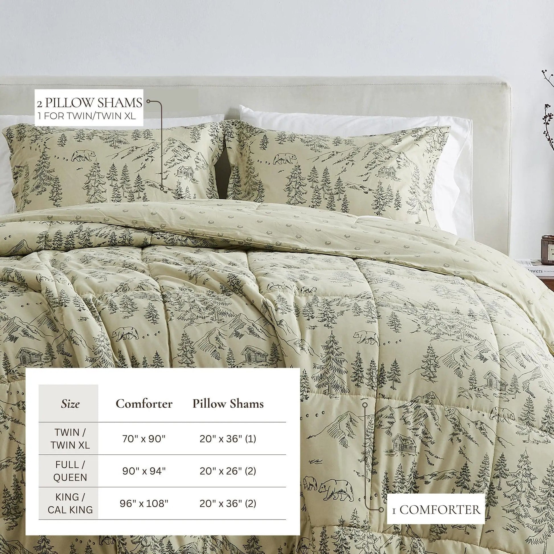 Reversible Christmas Comforter and Sham Set - Holiday / Lodge Odette Collection from PriceLows™