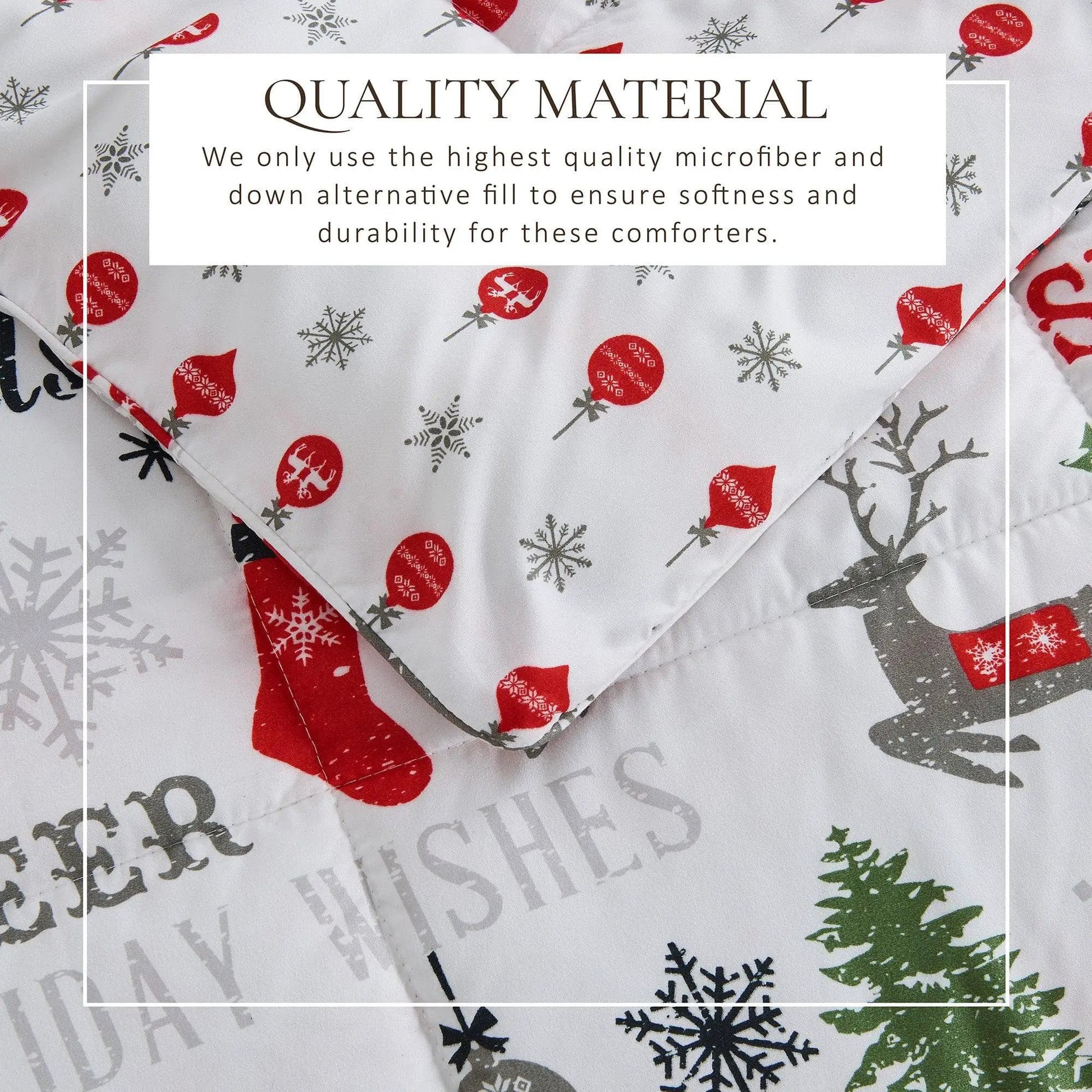 Reversible Christmas Comforter and Sham Set - Holiday / Lodge Odette Collection from PriceLows™