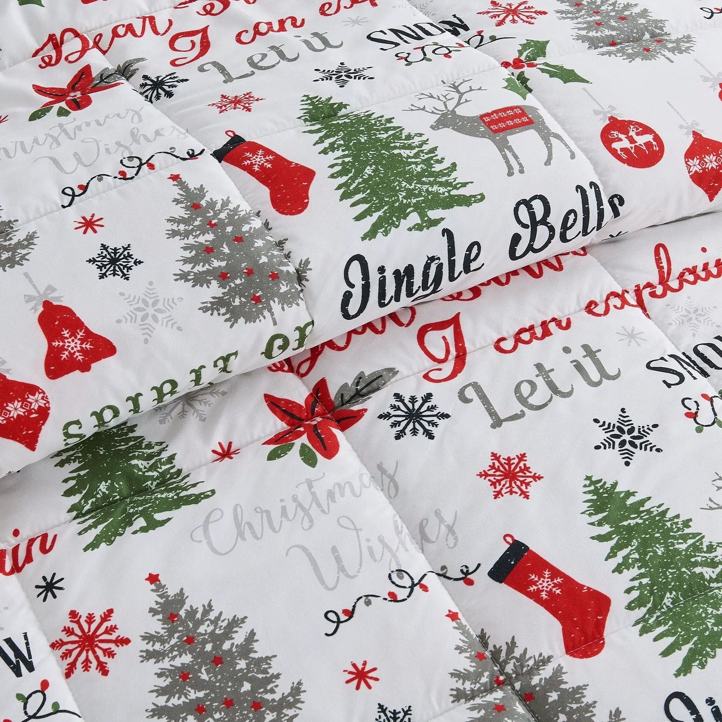 Reversible Christmas Comforter and Sham Set - Holiday / Lodge Odette Collection from PriceLows™
