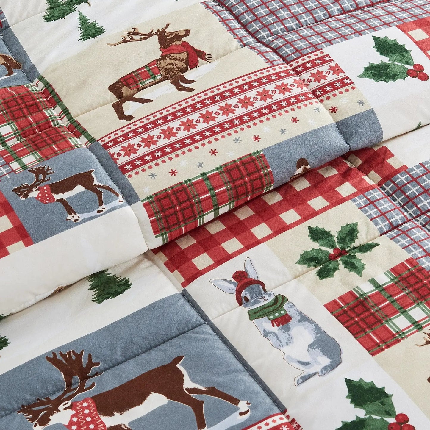 Reversible Christmas Comforter and Sham Set - Holiday / Lodge Odette Collection from PriceLows™