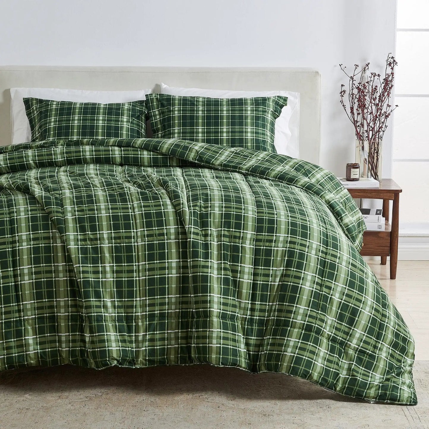 Reversible Christmas Comforter and Sham Set - Holiday / Lodge Odette Collection from PriceLows™