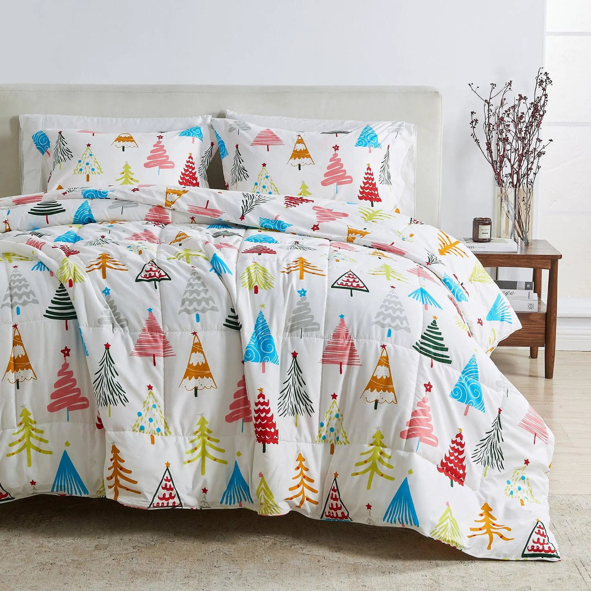 Reversible Christmas Comforter and Sham Set - Holiday / Lodge Odette Collection from PriceLows™