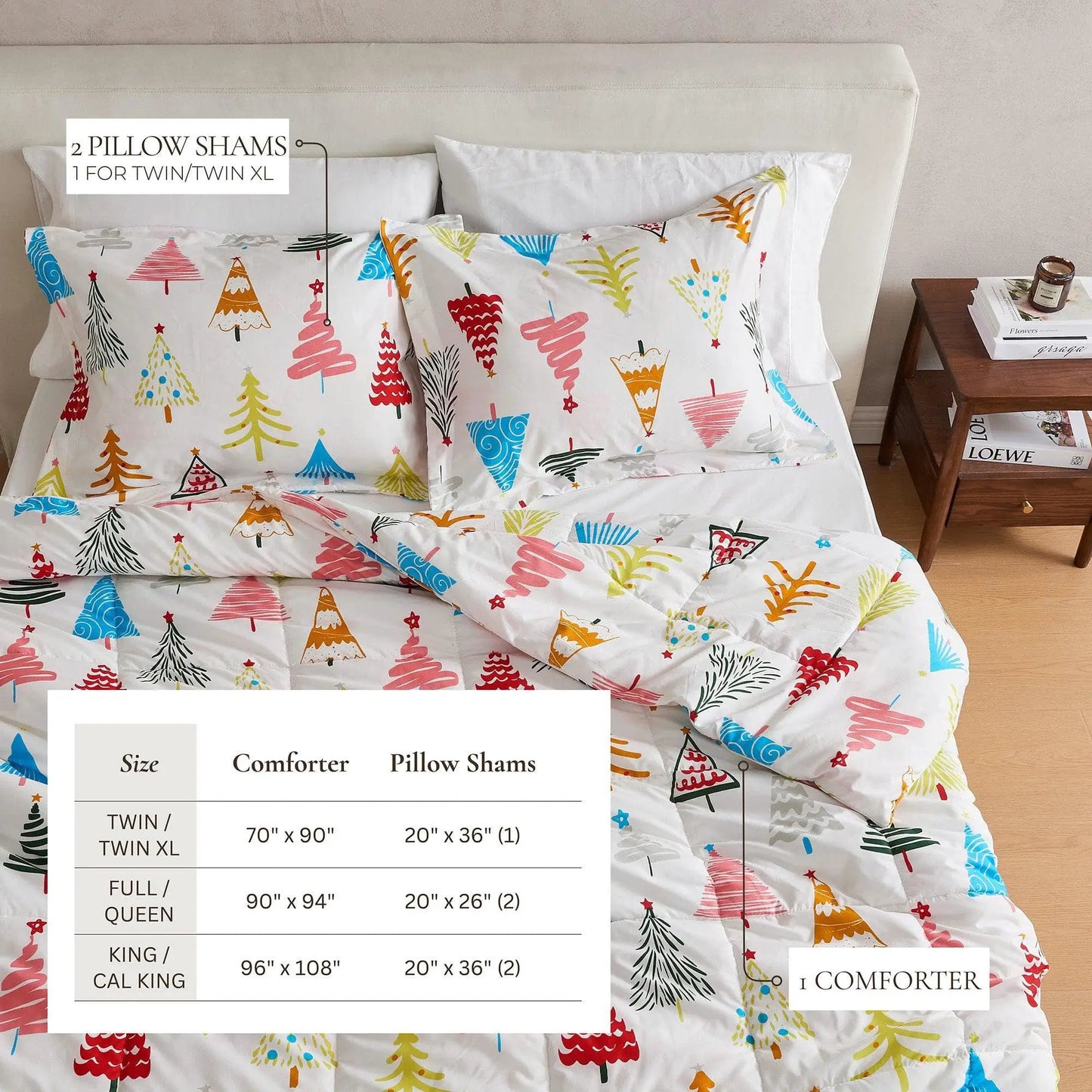 Reversible Christmas Comforter and Sham Set - Holiday / Lodge Odette Collection from PriceLows™