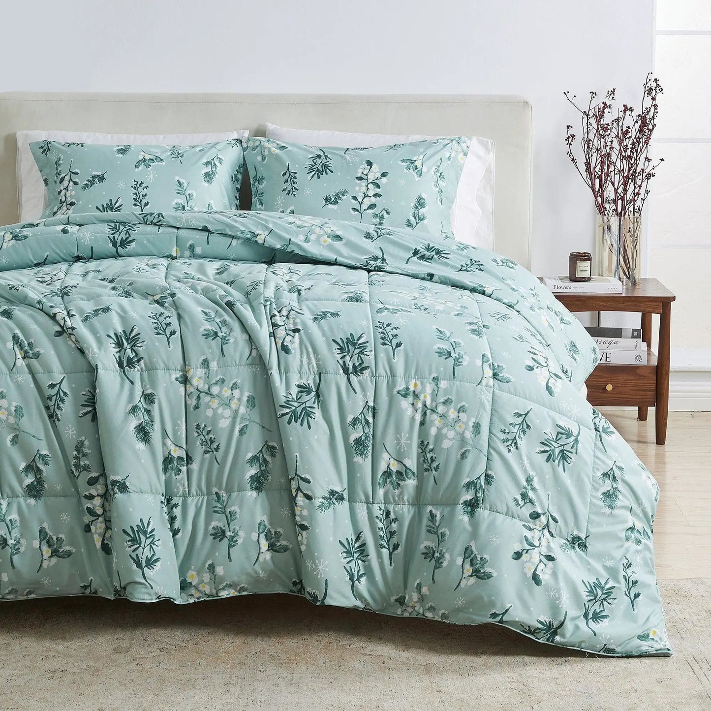 Reversible Christmas Comforter and Sham Set - Holiday / Lodge Odette Collection from PriceLows™
