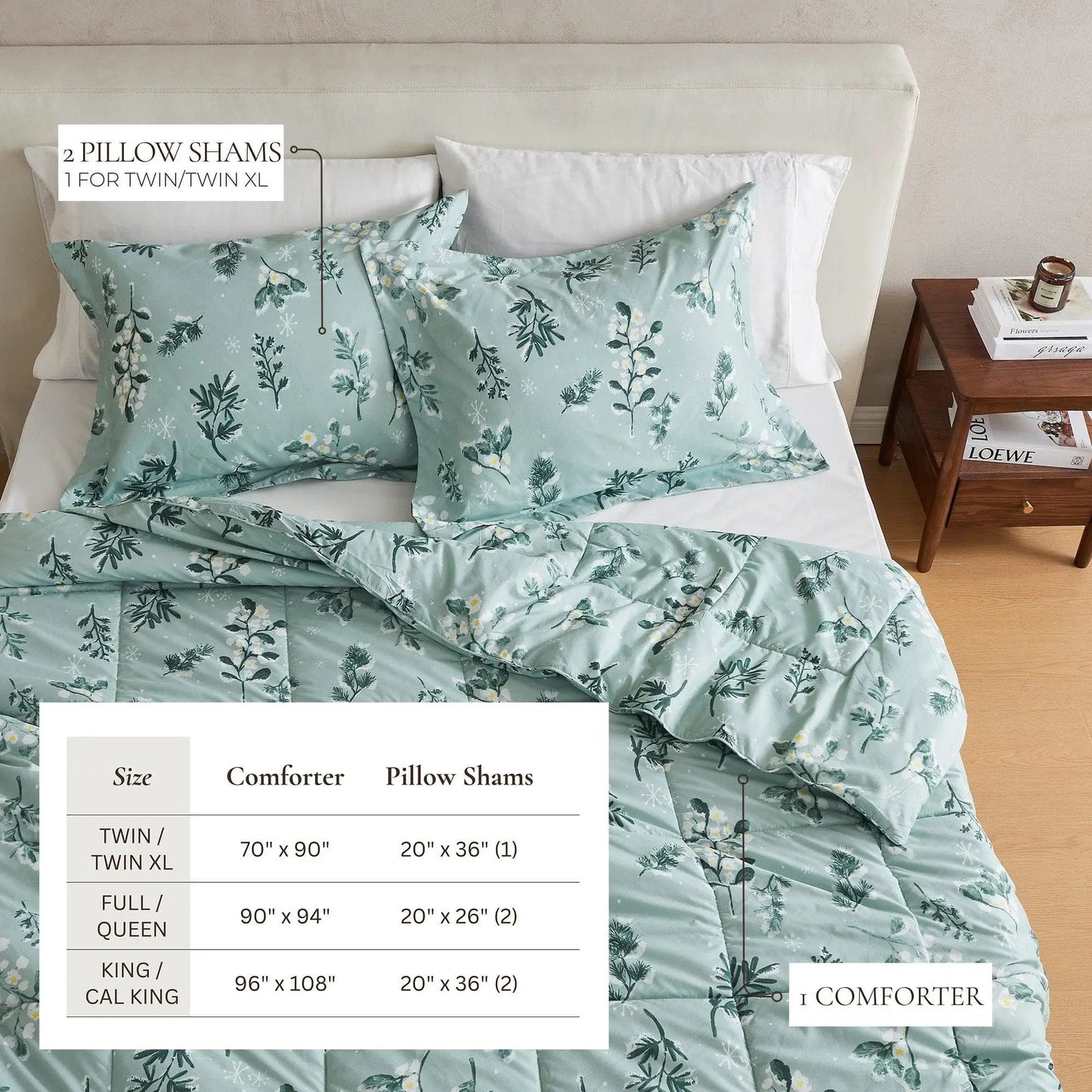 Reversible Christmas Comforter and Sham Set - Holiday / Lodge Odette Collection from PriceLows™