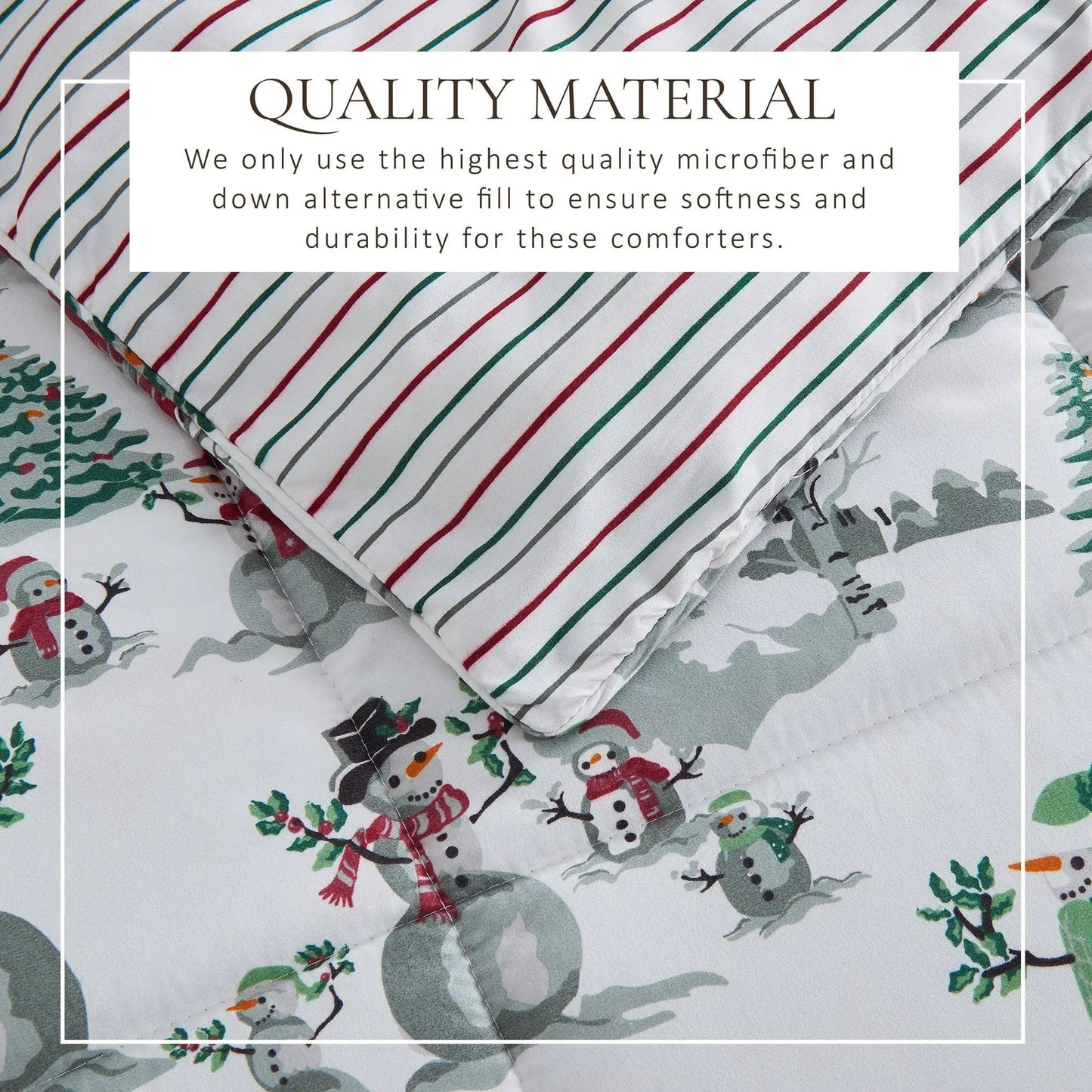 Reversible Christmas Comforter and Sham Set - Holiday / Lodge Odette Collection from PriceLows™