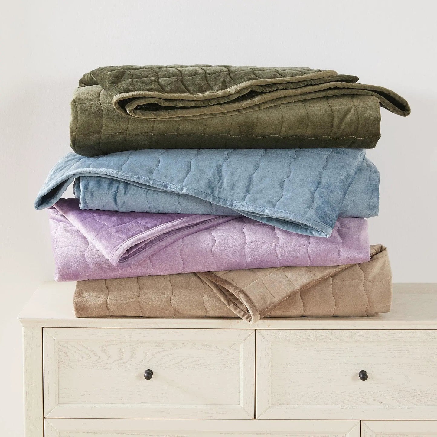 Velvet Box-Stitched Quilt Set - Vivica Collection from PriceLows™