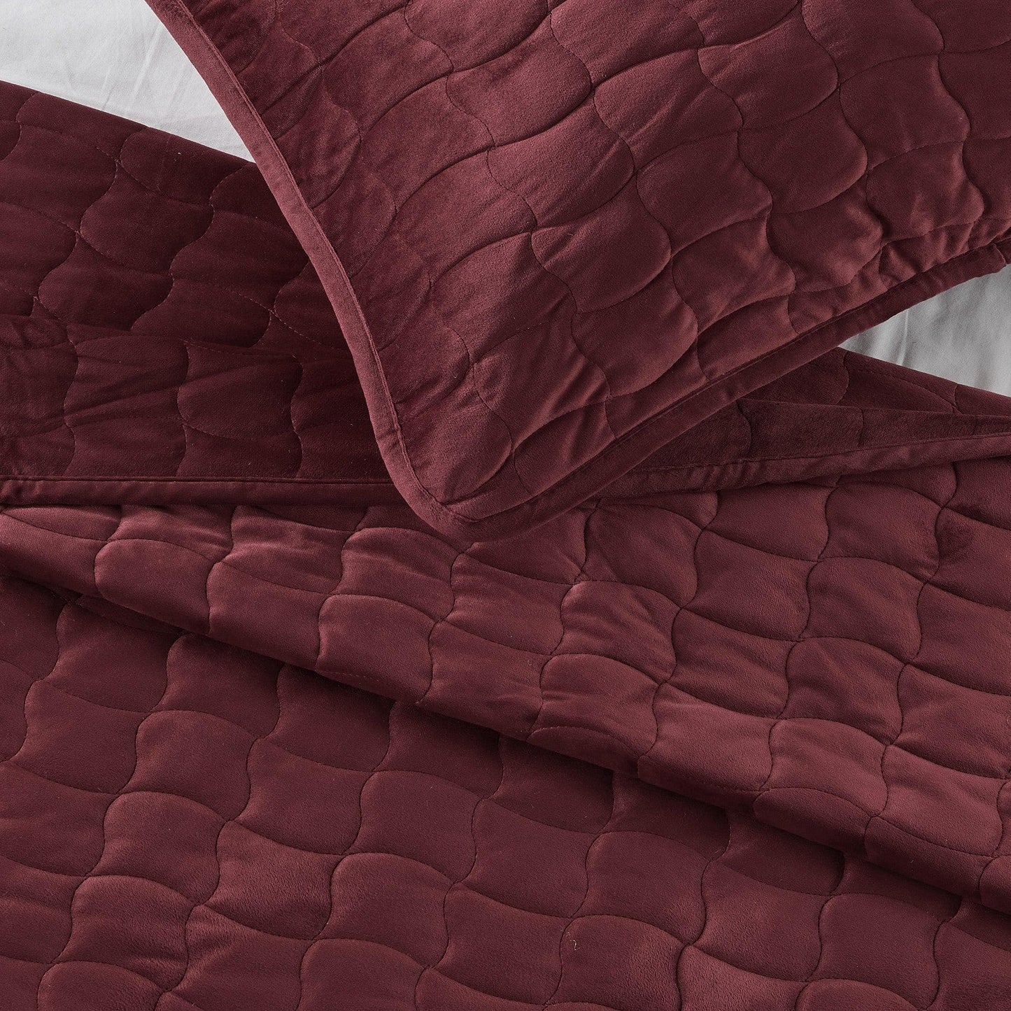 Velvet Box-Stitched Quilt Set - Vivica Collection from PriceLows™