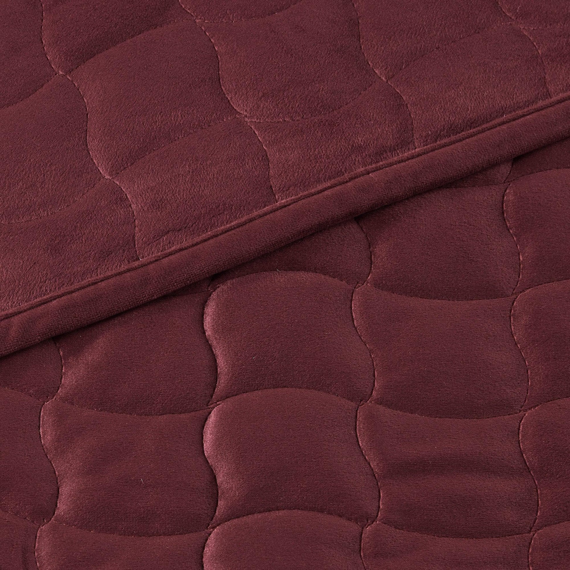 Velvet Box-Stitched Quilt Set - Vivica Collection from PriceLows™