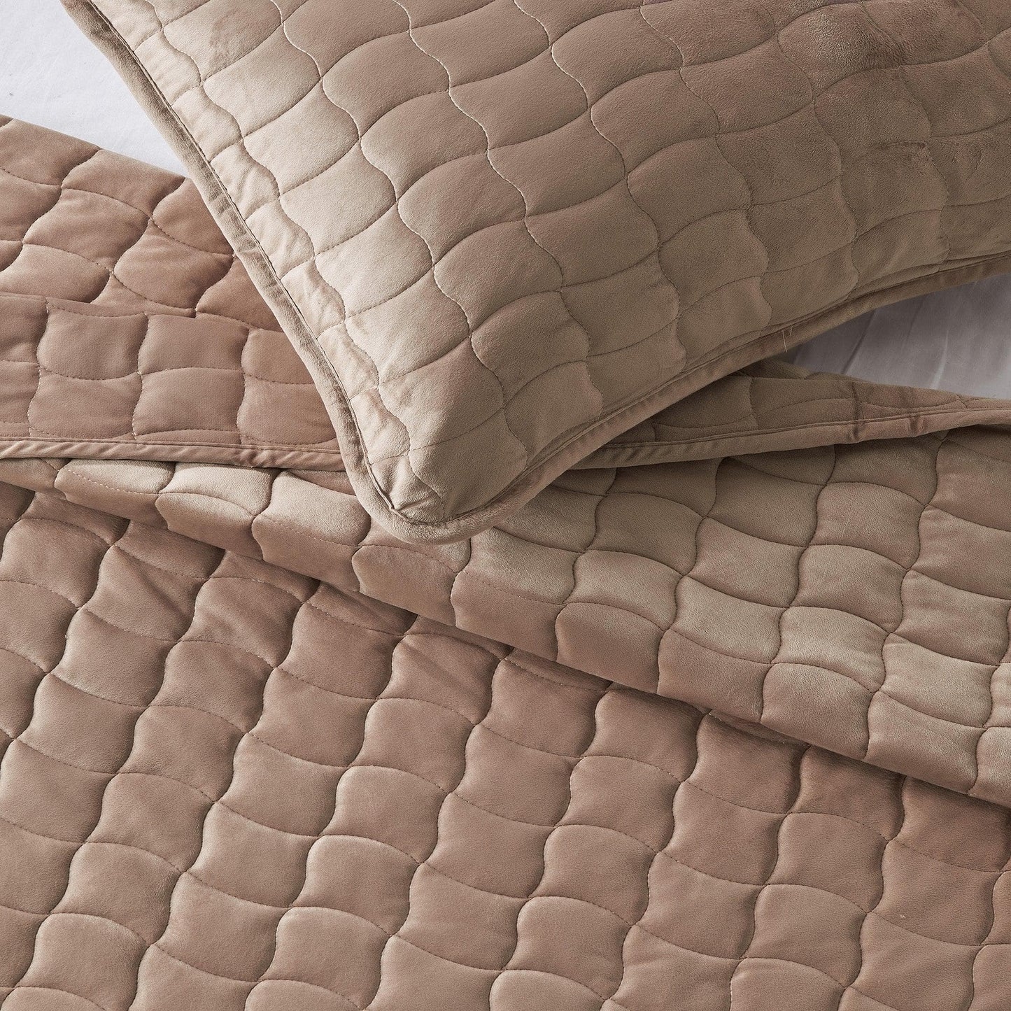 Velvet Box-Stitched Quilt Set - Vivica Collection from PriceLows™