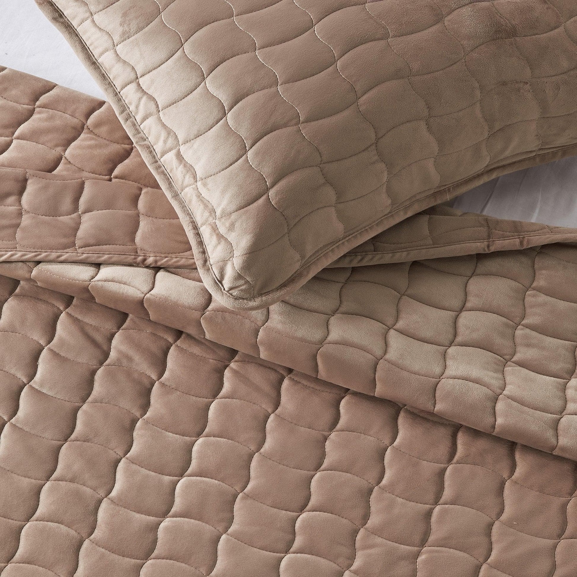 Velvet Box-Stitched Quilt Set - Vivica Collection from PriceLows™