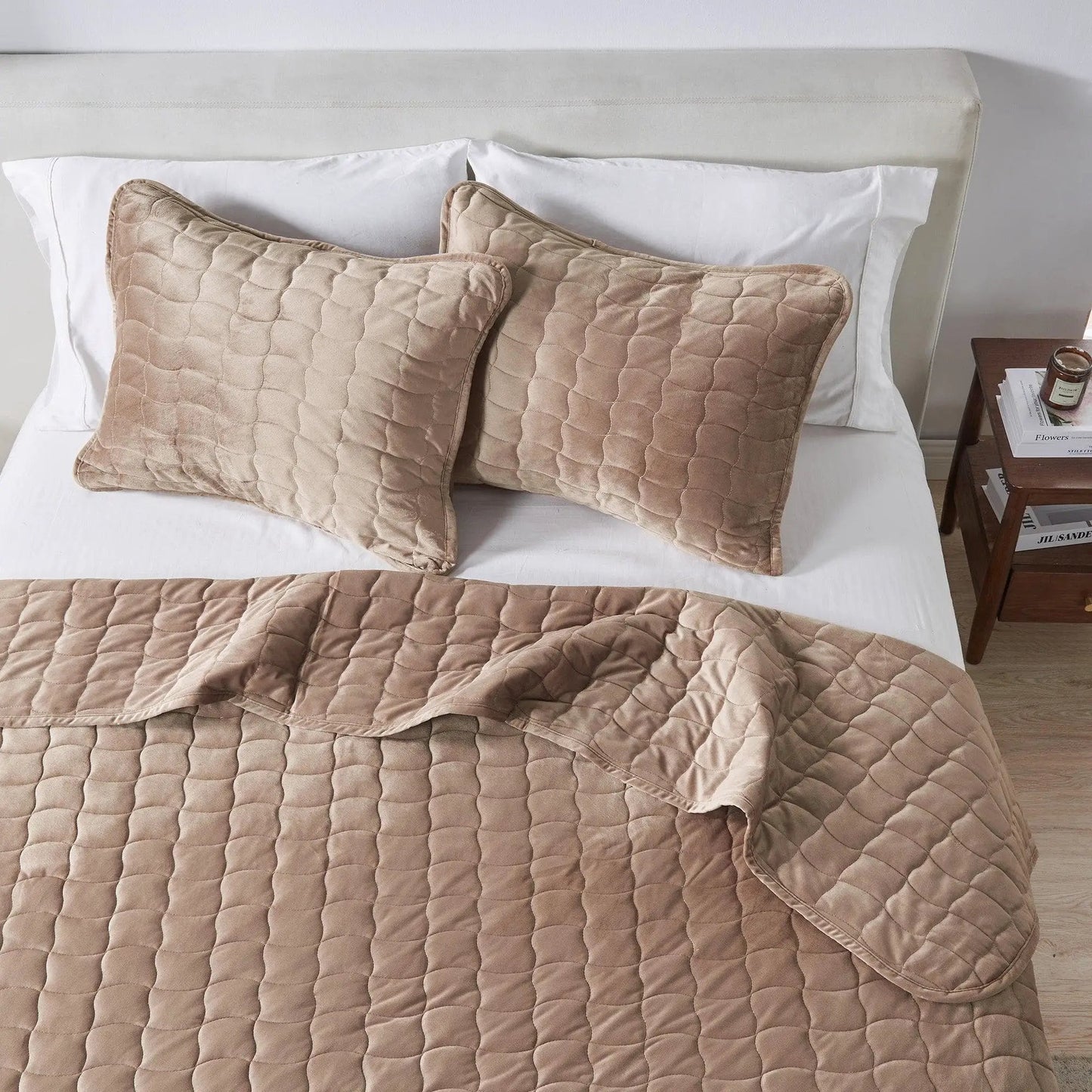 Velvet Box-Stitched Quilt Set - Vivica Collection from PriceLows™