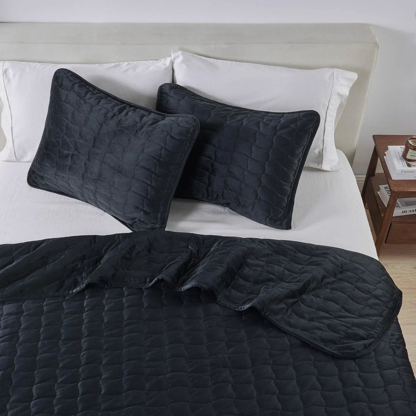 Velvet Box-Stitched Quilt Set - Vivica Collection from PriceLows™