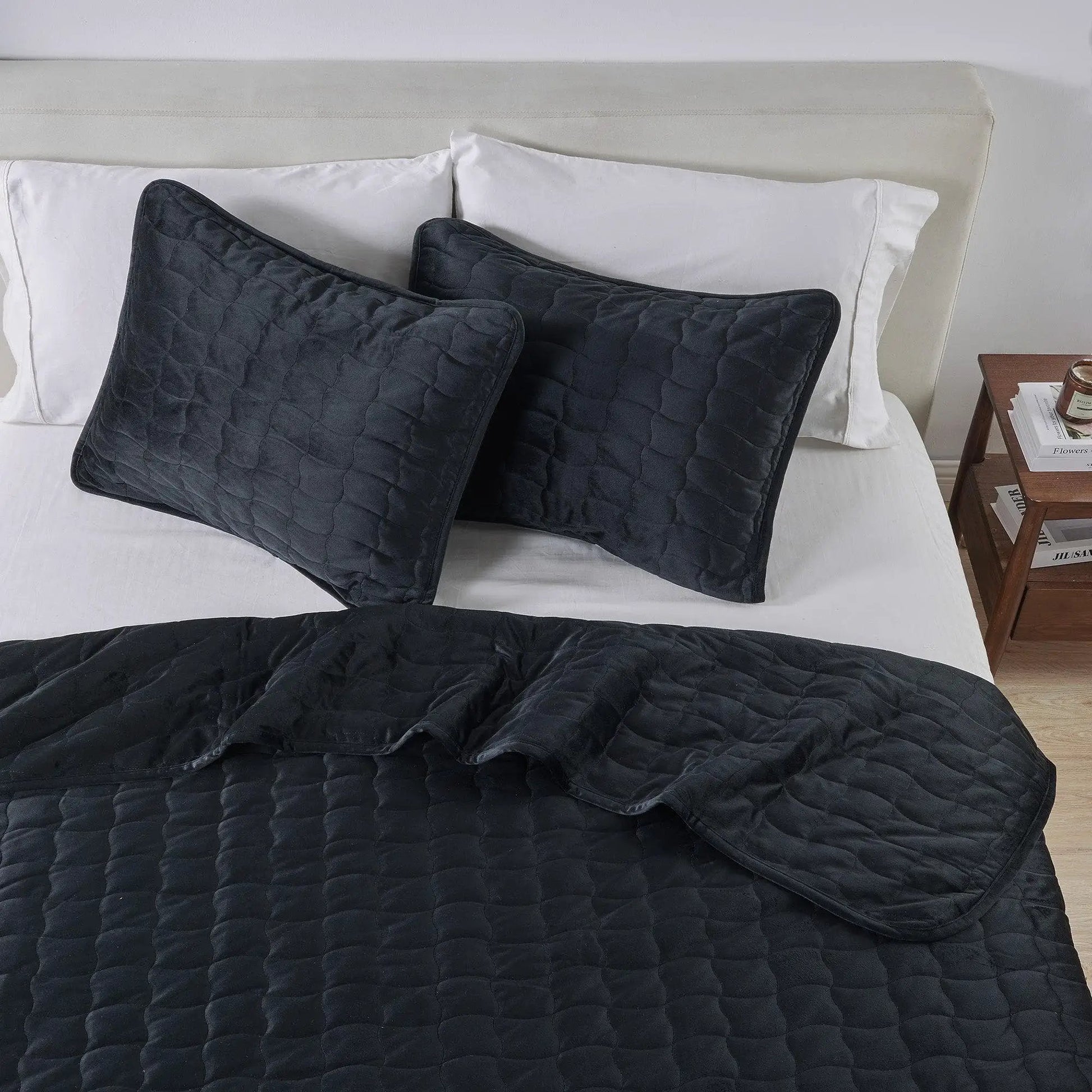 Velvet Box-Stitched Quilt Set - Vivica Collection from PriceLows™