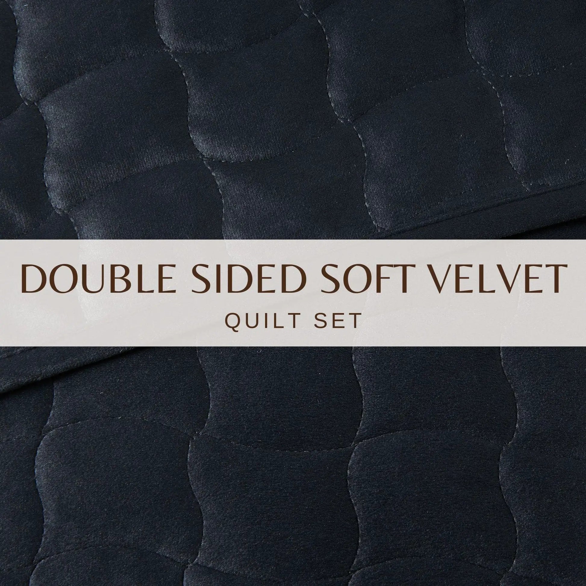 Velvet Box-Stitched Quilt Set - Vivica Collection from PriceLows™