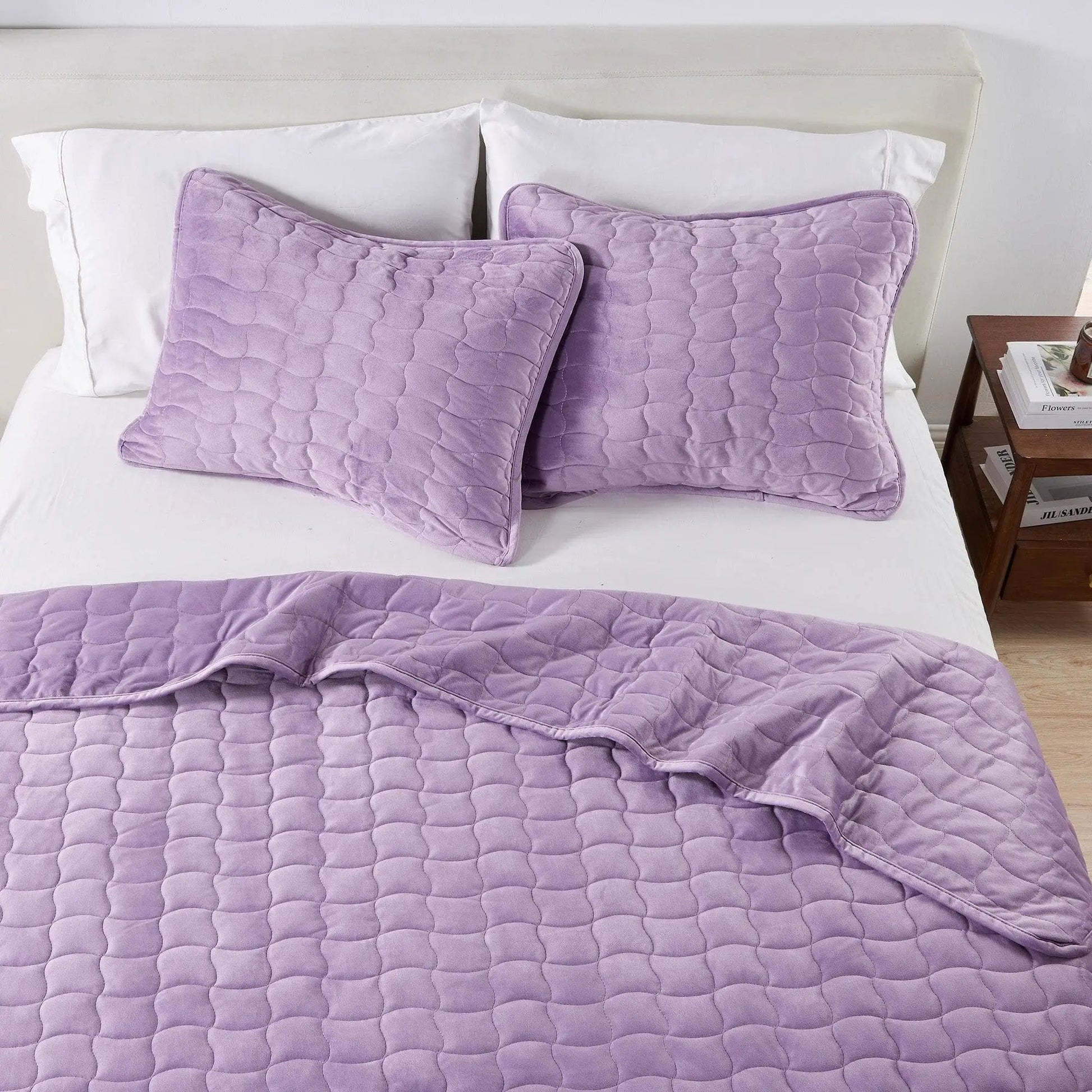 Velvet Box-Stitched Quilt Set - Vivica Collection from PriceLows™