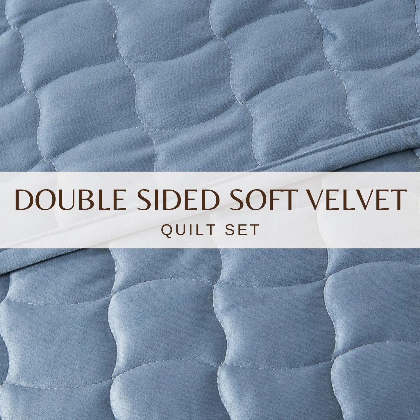 Velvet Box-Stitched Quilt Set - Vivica Collection from PriceLows™
