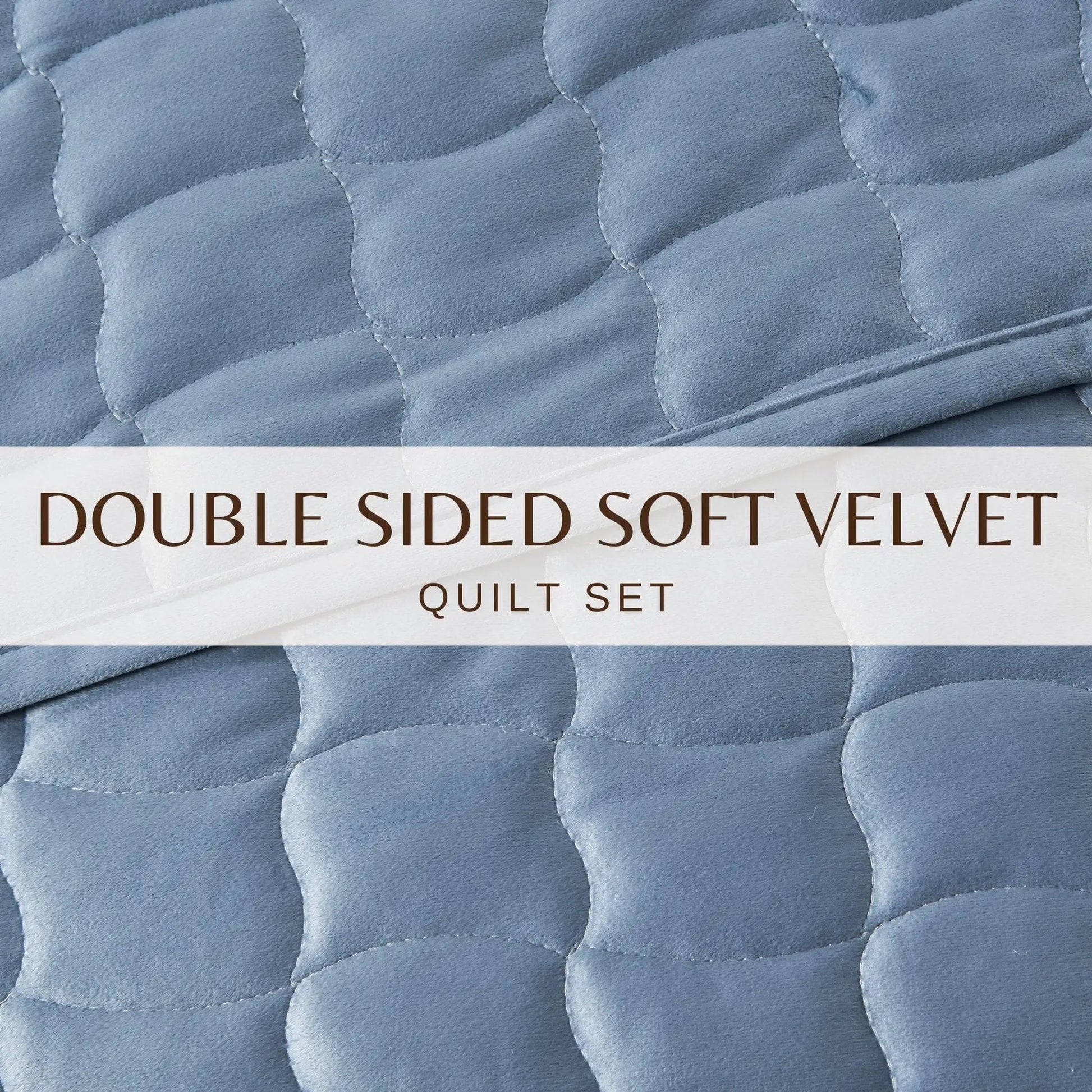Velvet Box-Stitched Quilt Set - Vivica Collection from PriceLows™