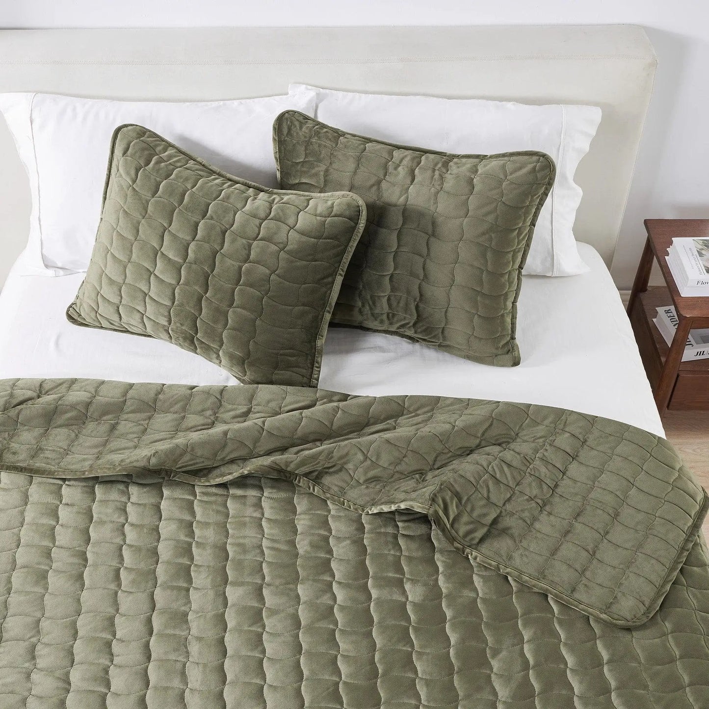 Velvet Box-Stitched Quilt Set - Vivica Collection from PriceLows™