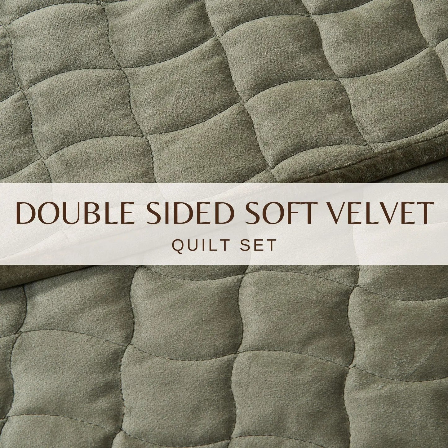 Velvet Box-Stitched Quilt Set - Vivica Collection from PriceLows™