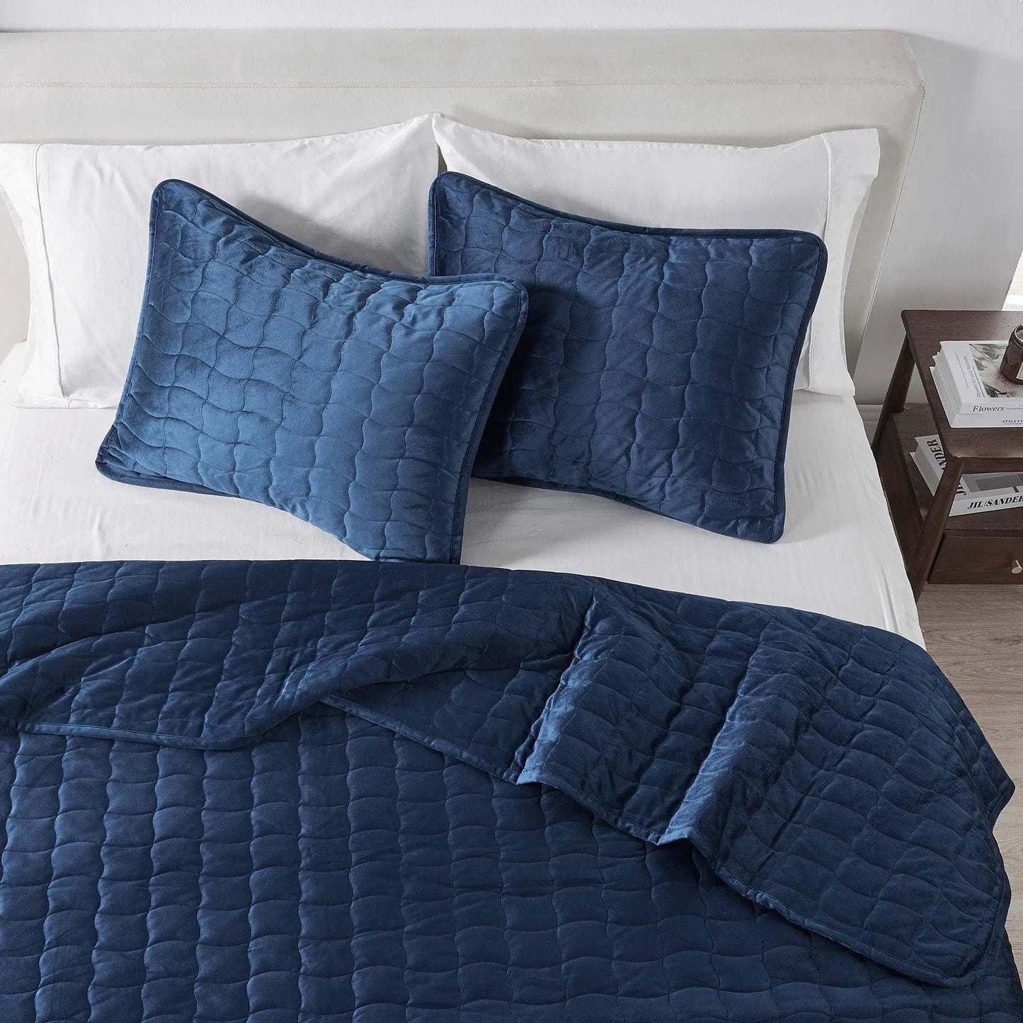 Velvet Box-Stitched Quilt Set - Vivica Collection from PriceLows™