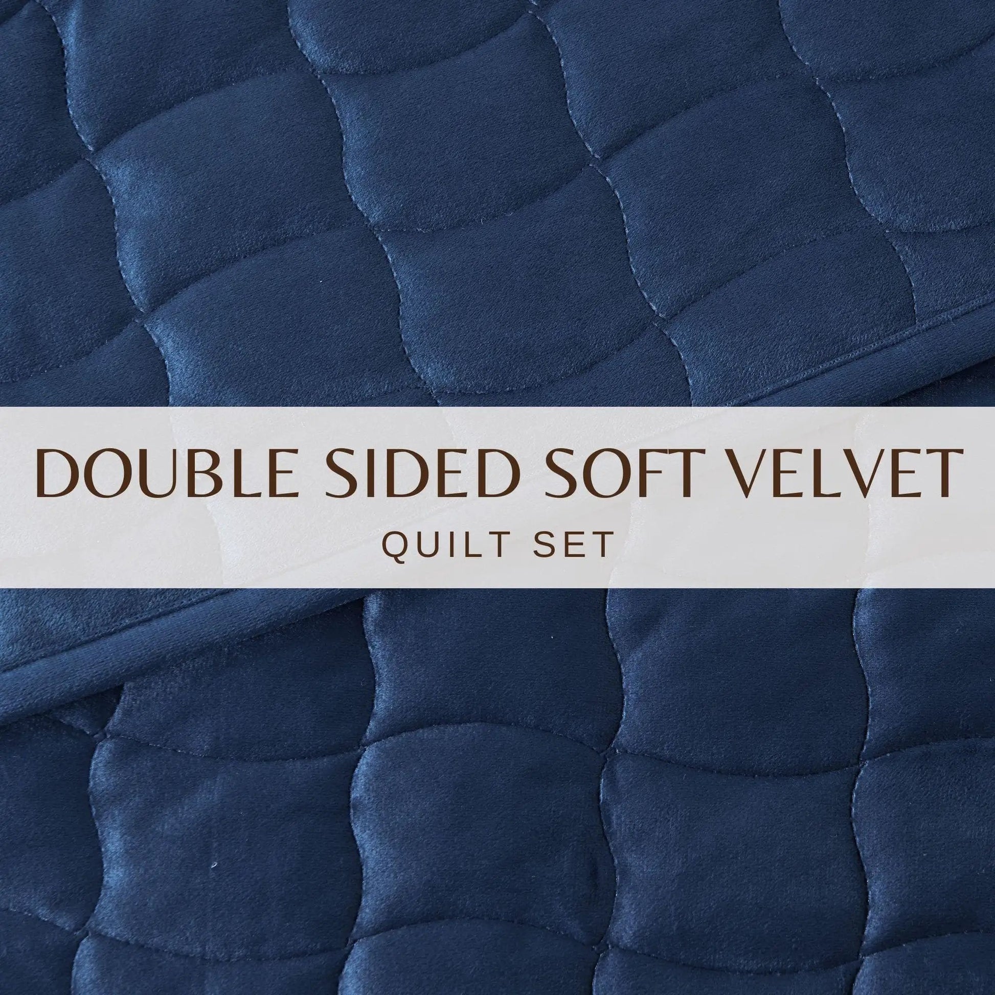 Velvet Box-Stitched Quilt Set - Vivica Collection from PriceLows™