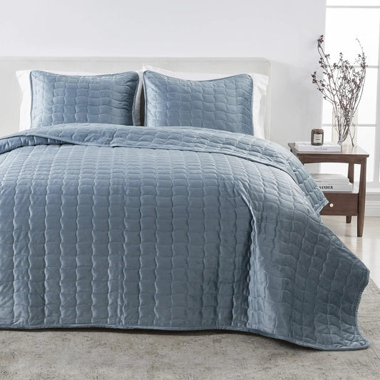 Velvet Box-Stitched Quilt Set - Vivica Collection from PriceLows™